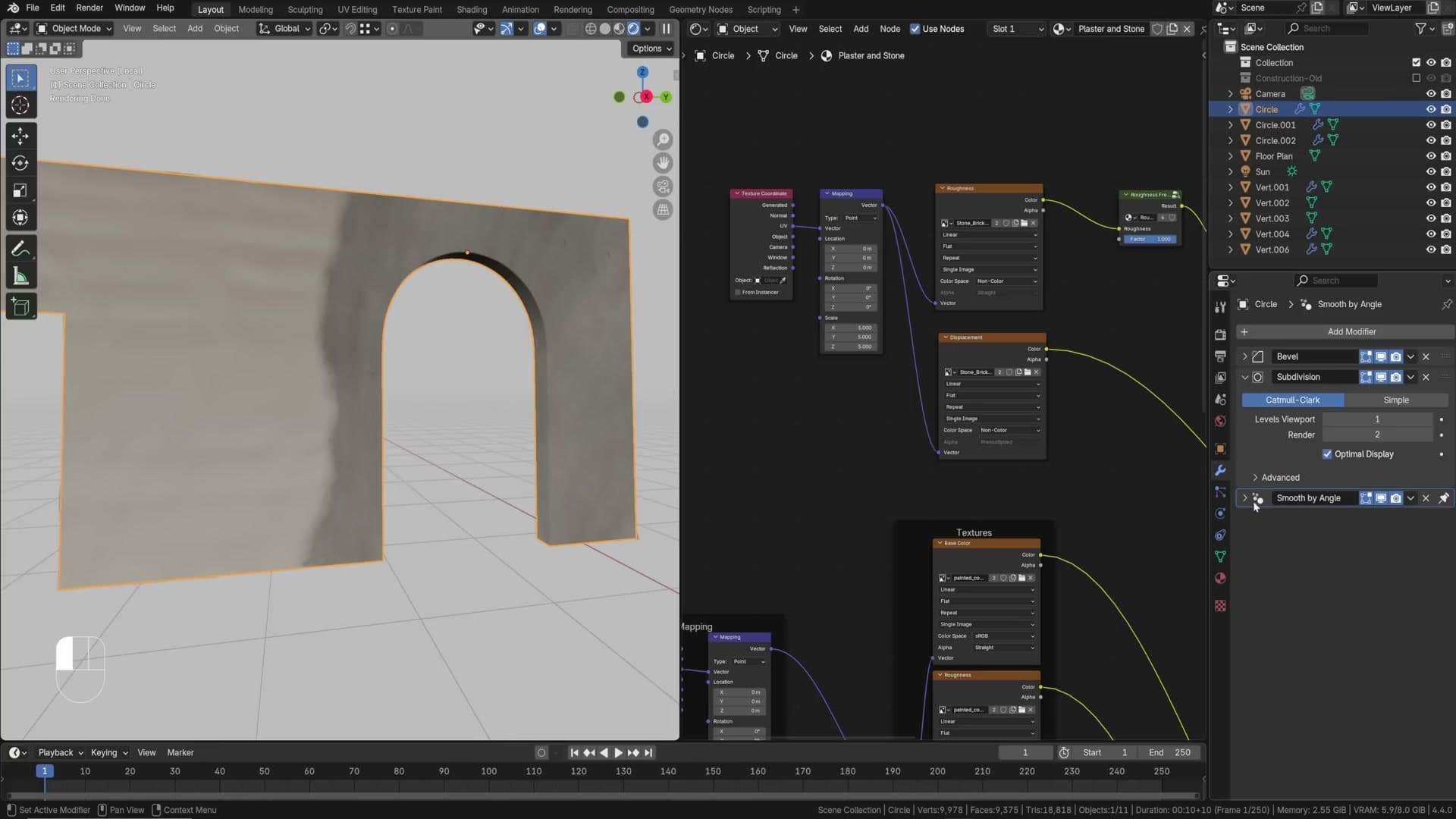 Mix Color (Vector) blending the two displacement maps with the mask