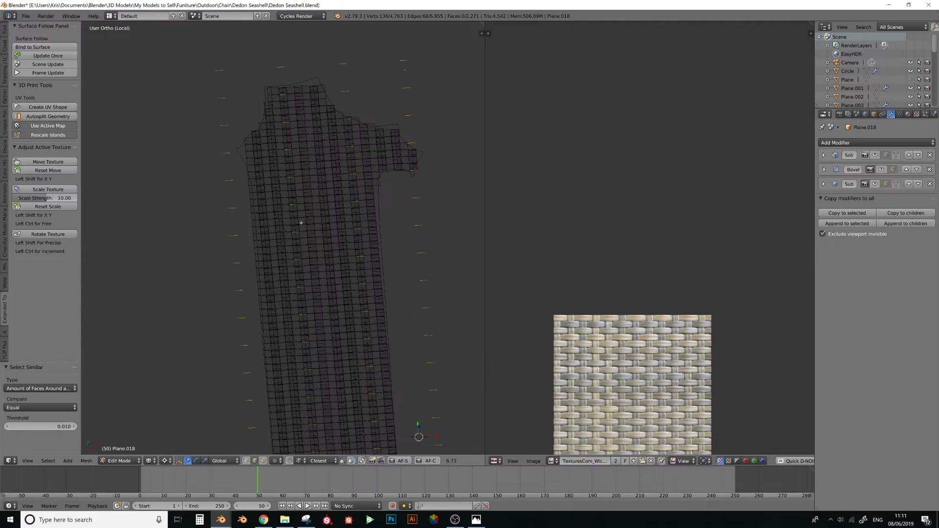 Blender's built-in Surface Deform handles this job without any extra installs.
