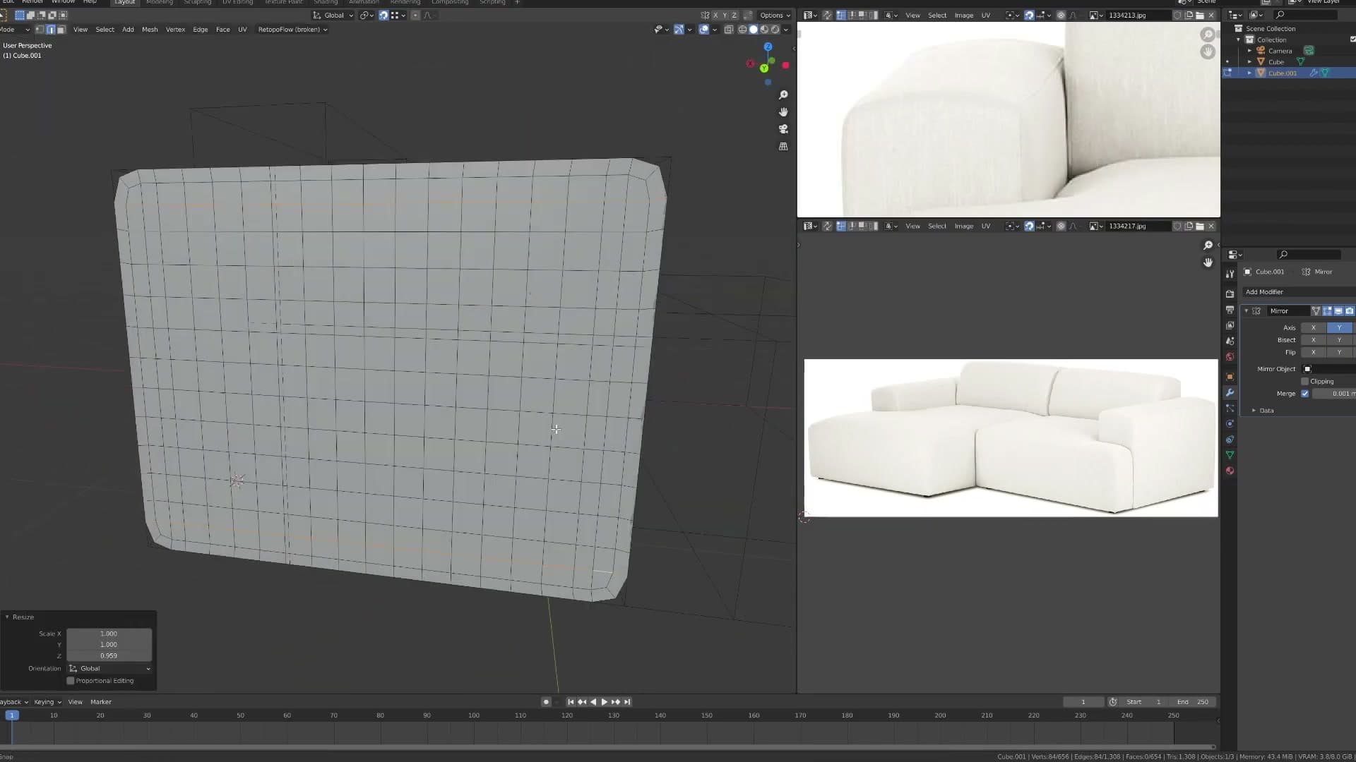 Blender Sofa Modelling Time-Lapse: Full Workflow Breakdown