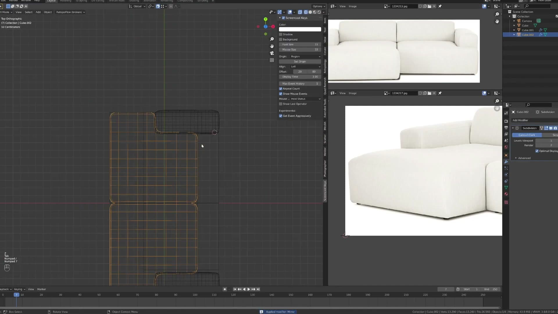 Default cube scaled to the seat envelope, matching the reference's overall dimensions.