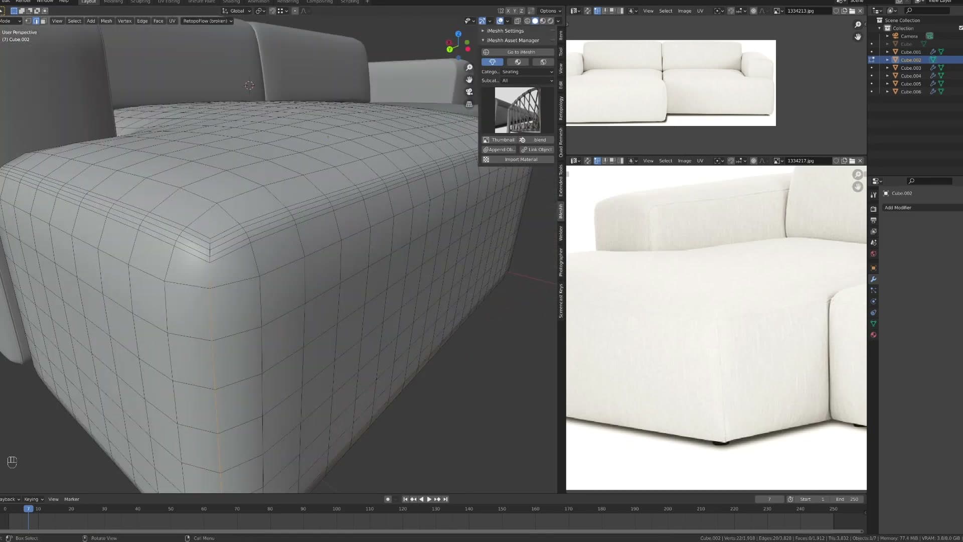 Soft, slightly rounded frame corners visible after the bevel resolves.