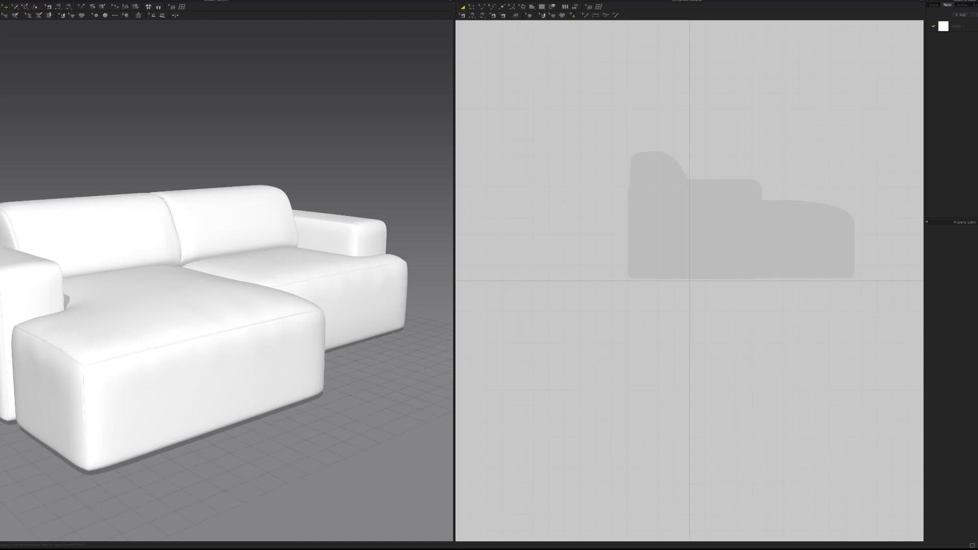 Bezier curve traced along a cushion seam to define the piping path.