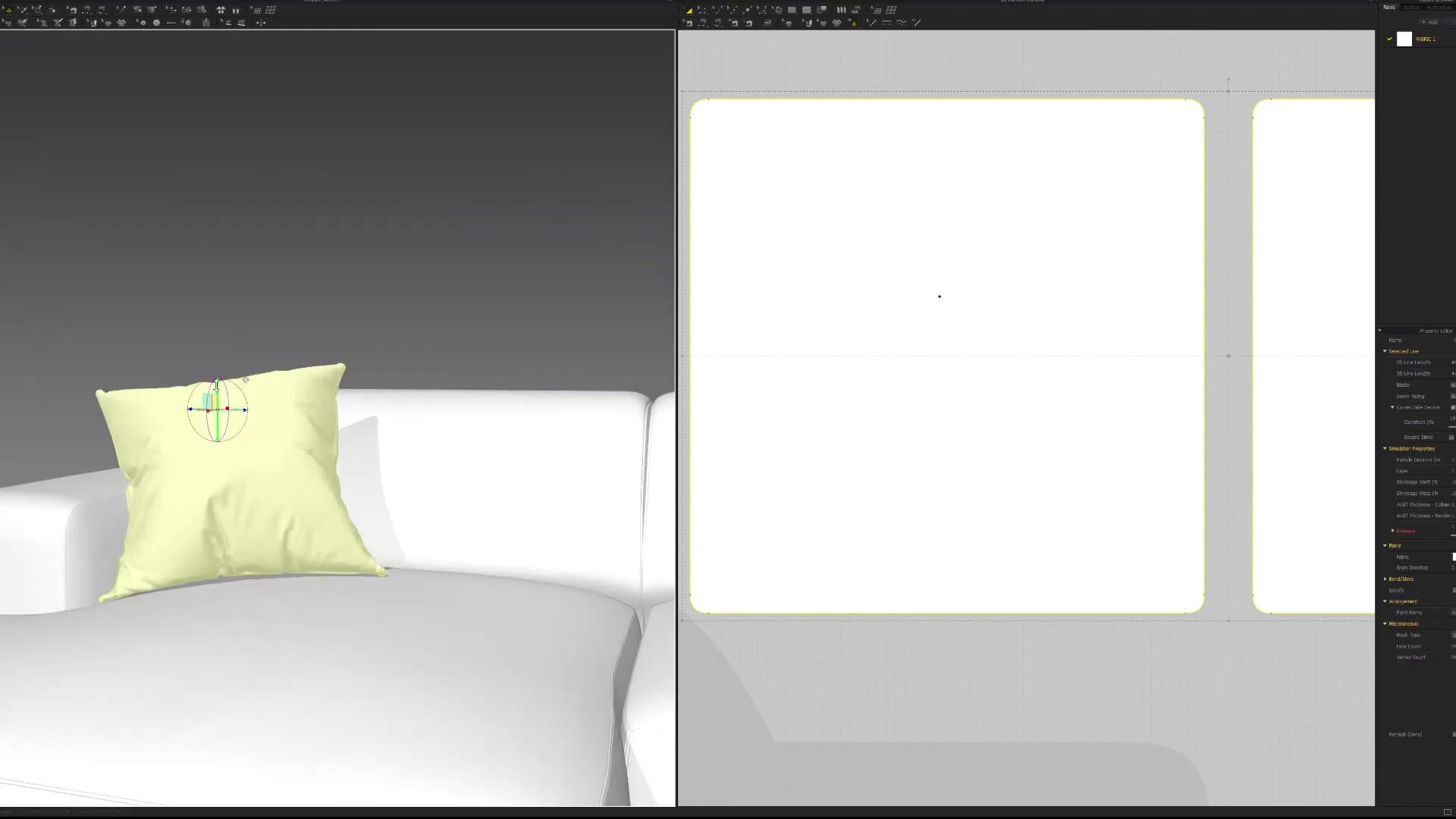 Piping curves duplicated and snapped to every visible seam on seat and back cushions.