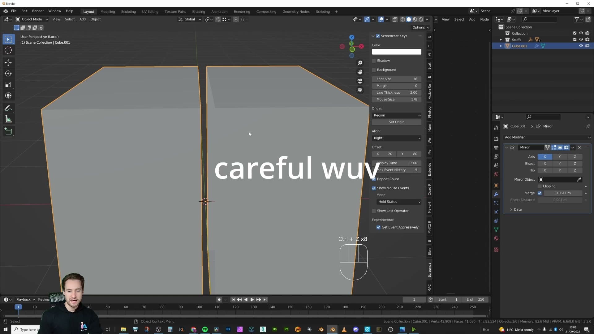 Two halves merging at the seam as the merge threshold is increased.