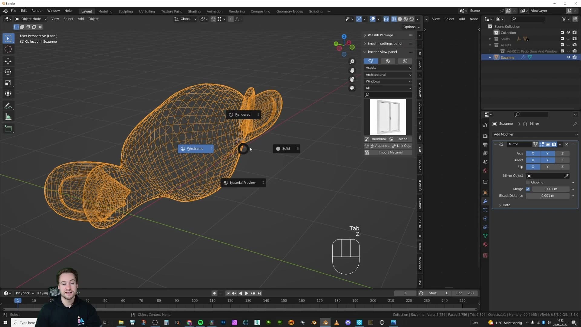 Result of applying the bisect-mirror: a watertight half-mesh with no overlapping interior faces.