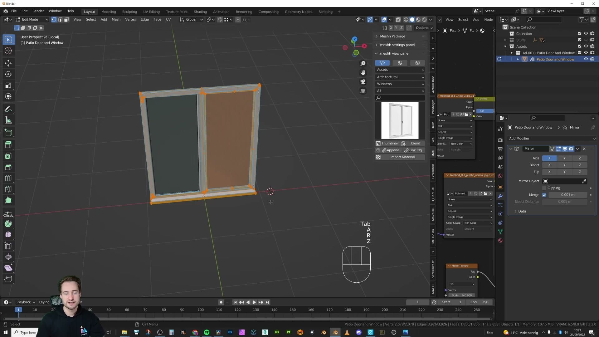 Half-deleted geometry with overlapping faces. The manual approach quickly turns higgledy piggledy.