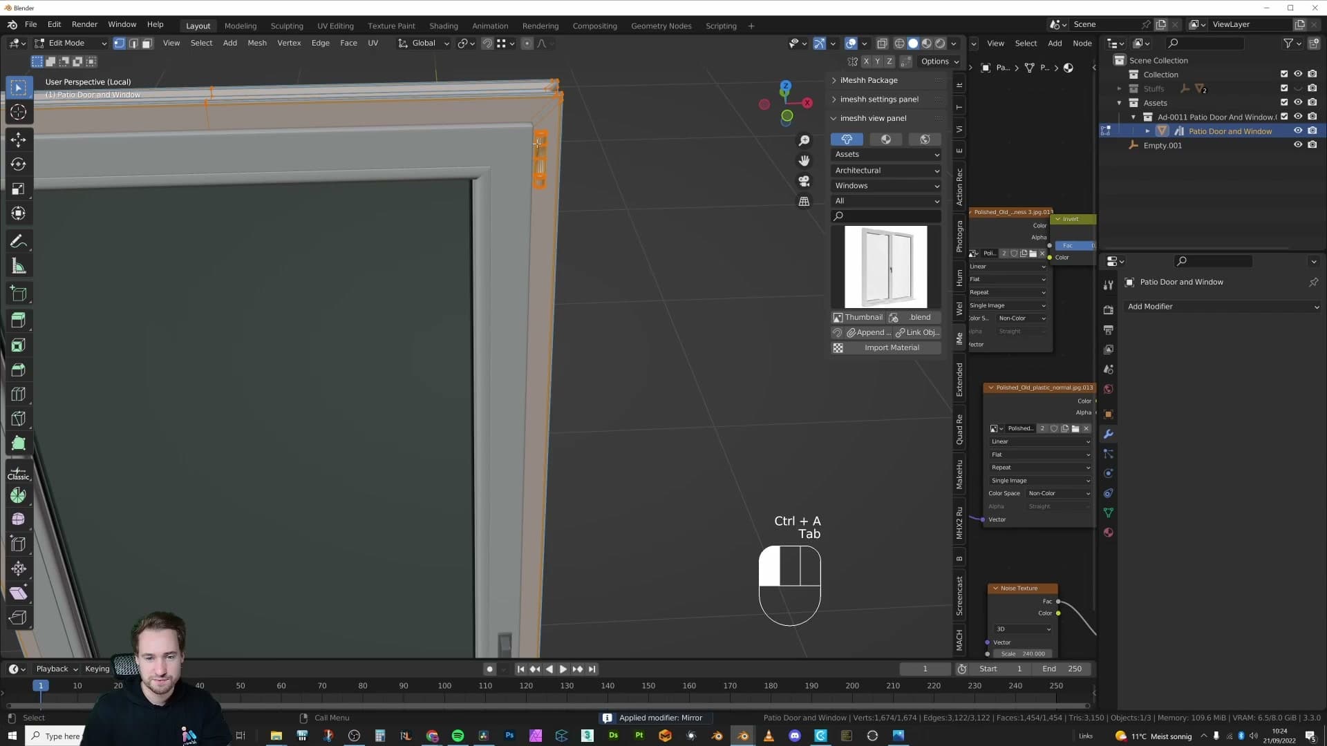 Final result: a single clean door with a perfectly bisected centre line and no overlapping faces.