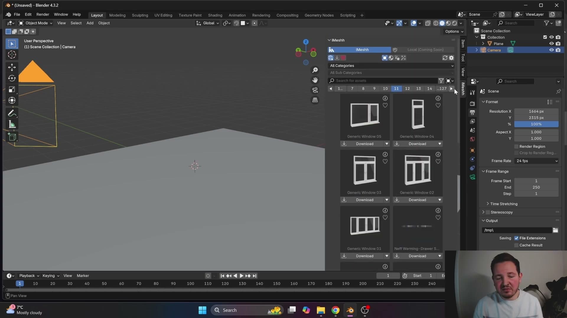 Grey placeholders fill in as thumbnails generate and cache locally on first load.