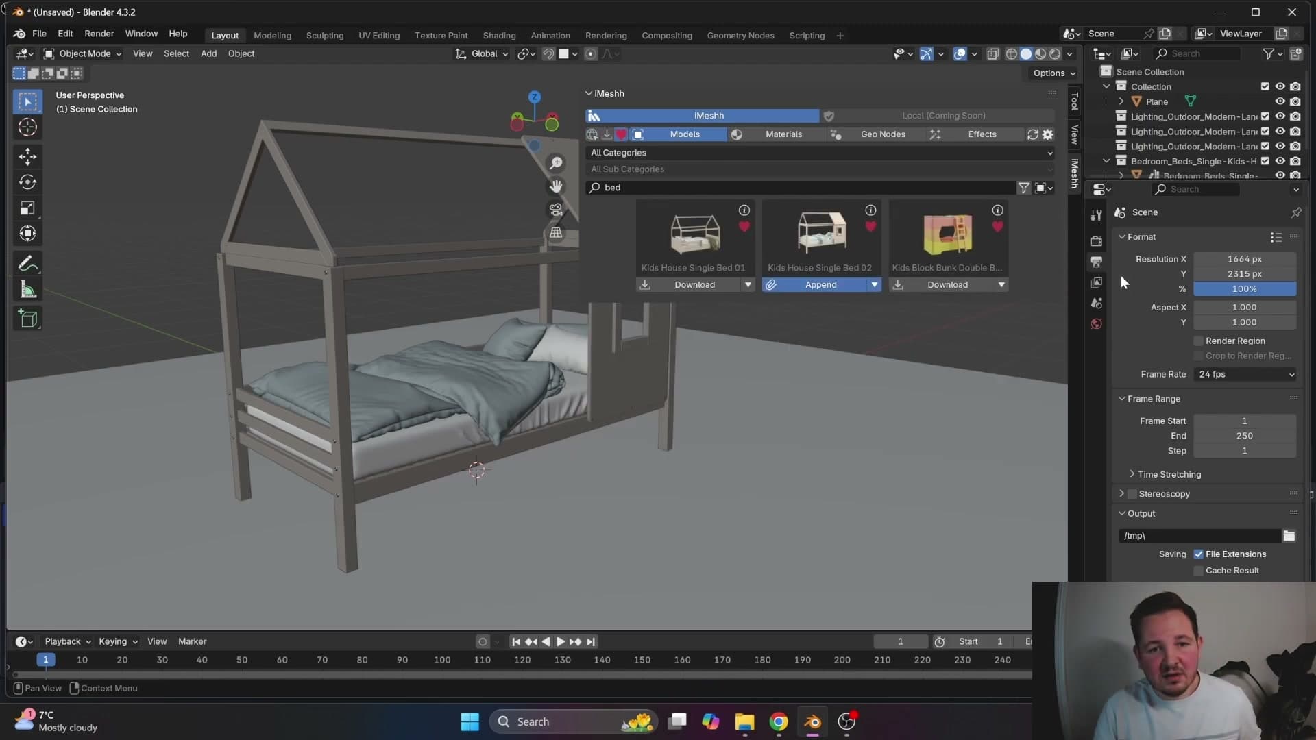 Three beds favourited via the heart icon next to each thumbnail.