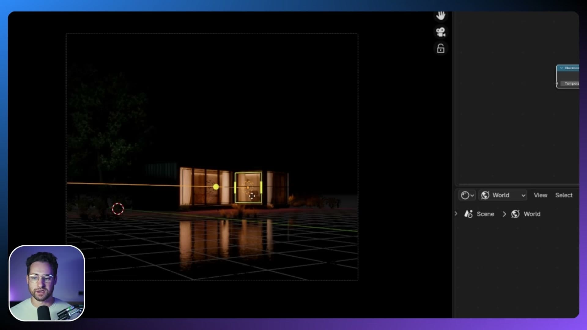 The base building scene with pond, trees and foliage before any sky work