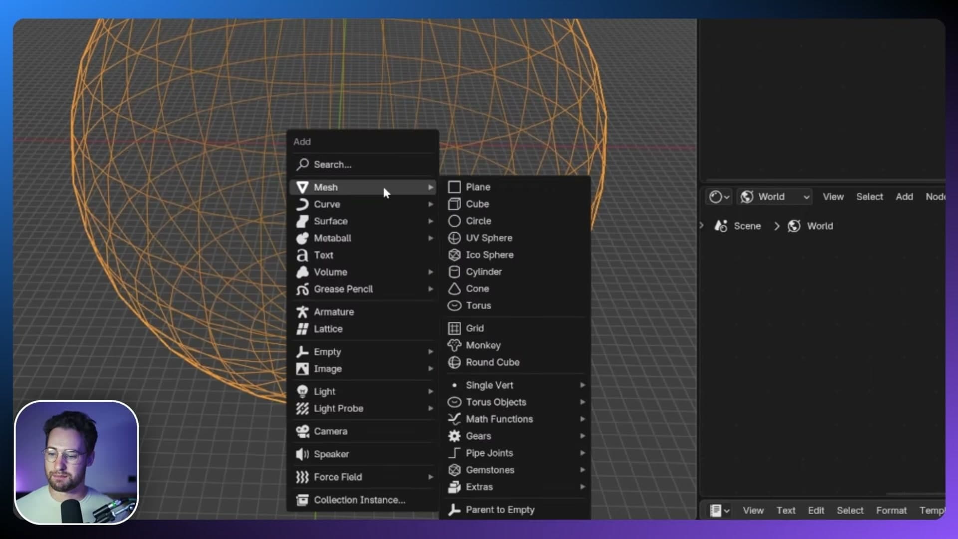 UV sphere added via Shift+A to act as the new sky atmosphere
