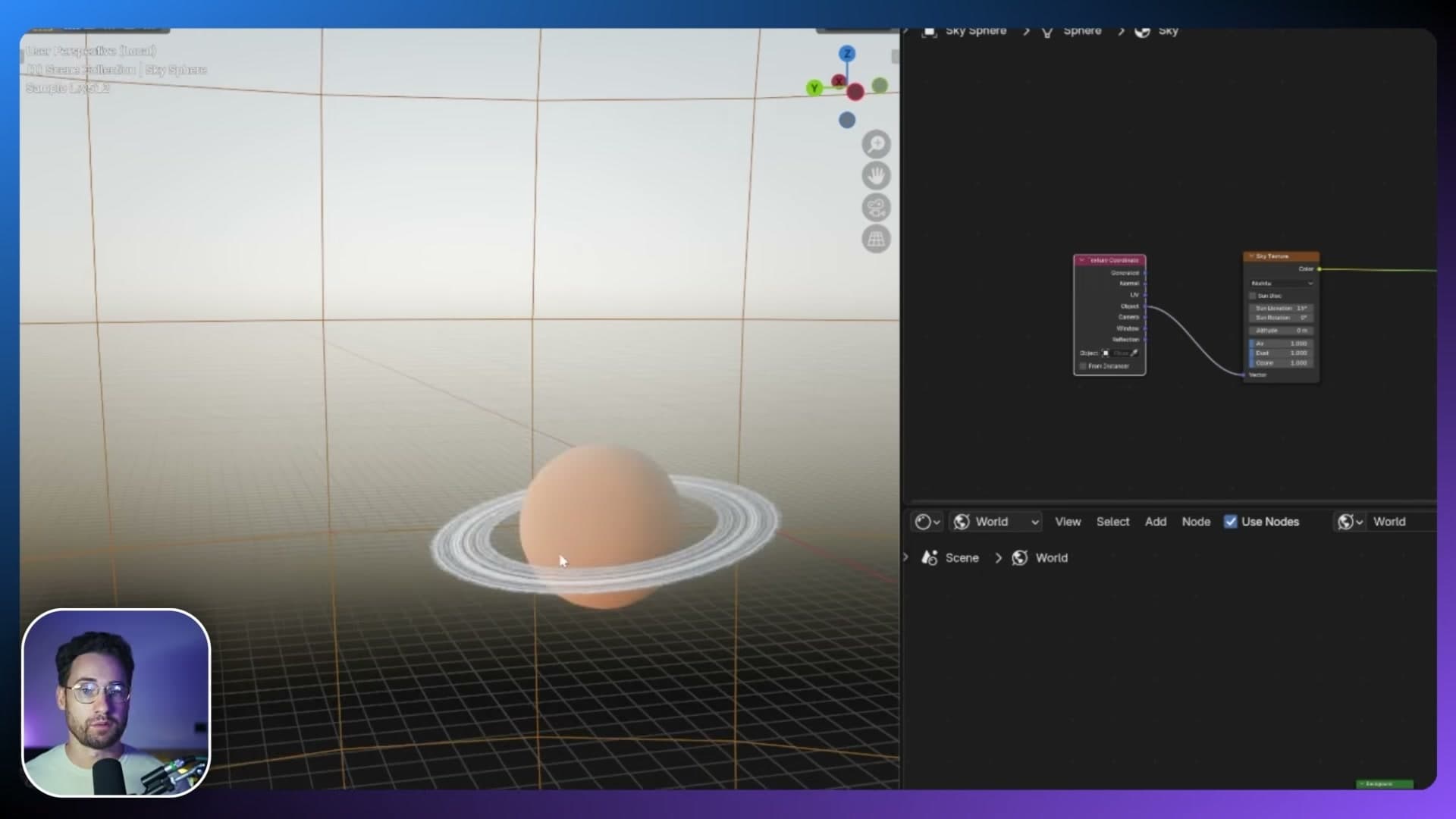 Planets sitting inside the sphere, incorrectly lit by the atmosphere