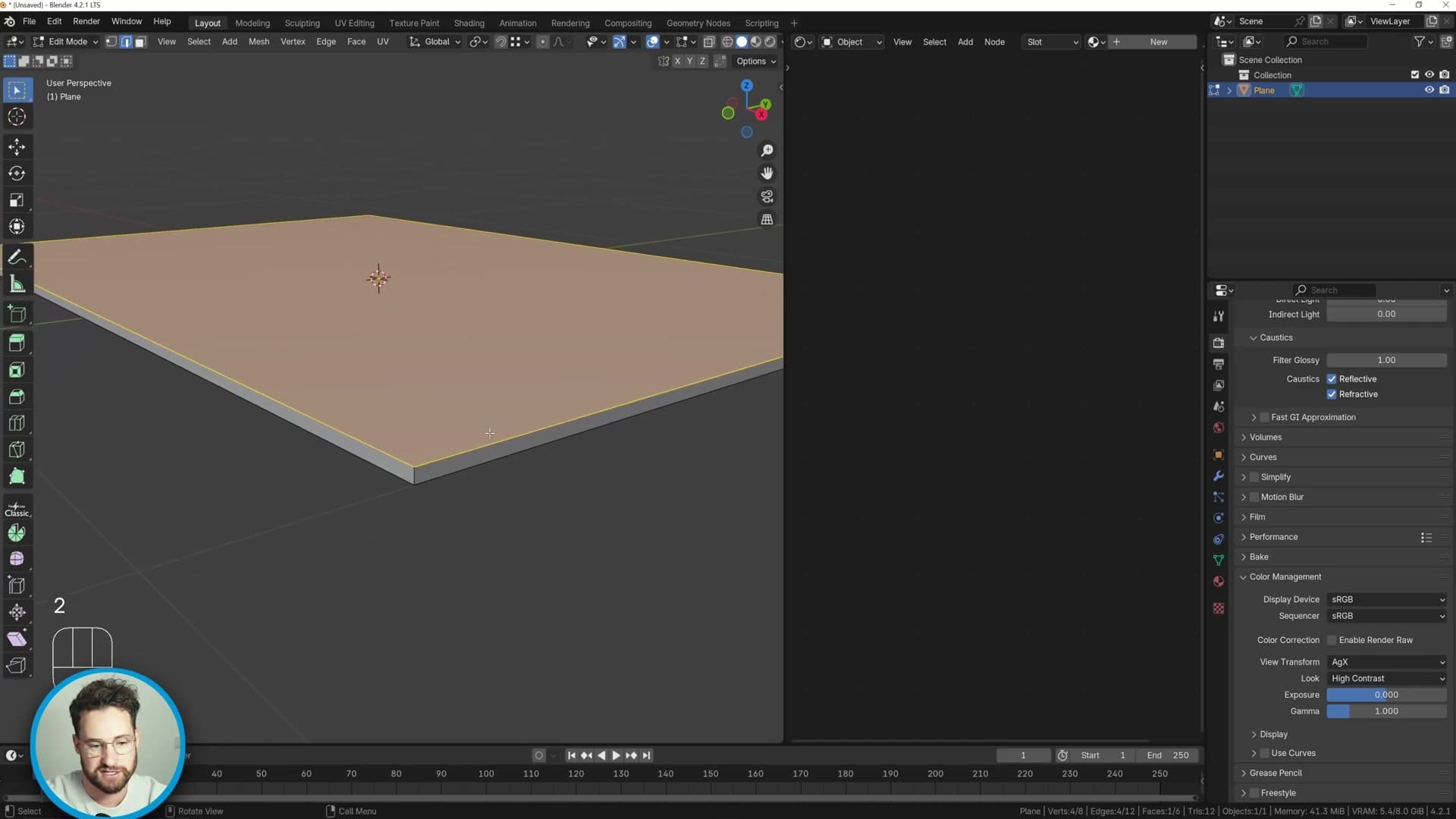 Plane scaled on Y and extruded upward to form the rough rug volume.