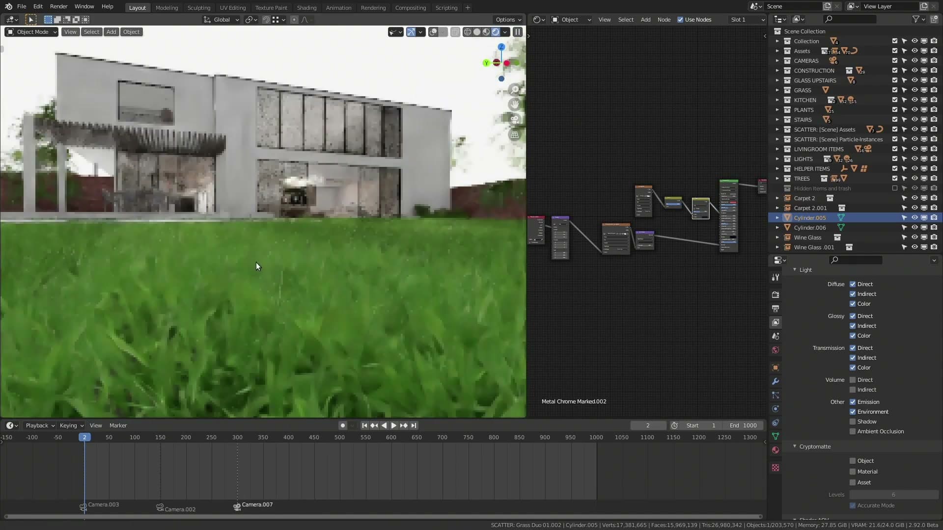 Stepping outside to frame against the surrounding vegetation, still fully responsive.