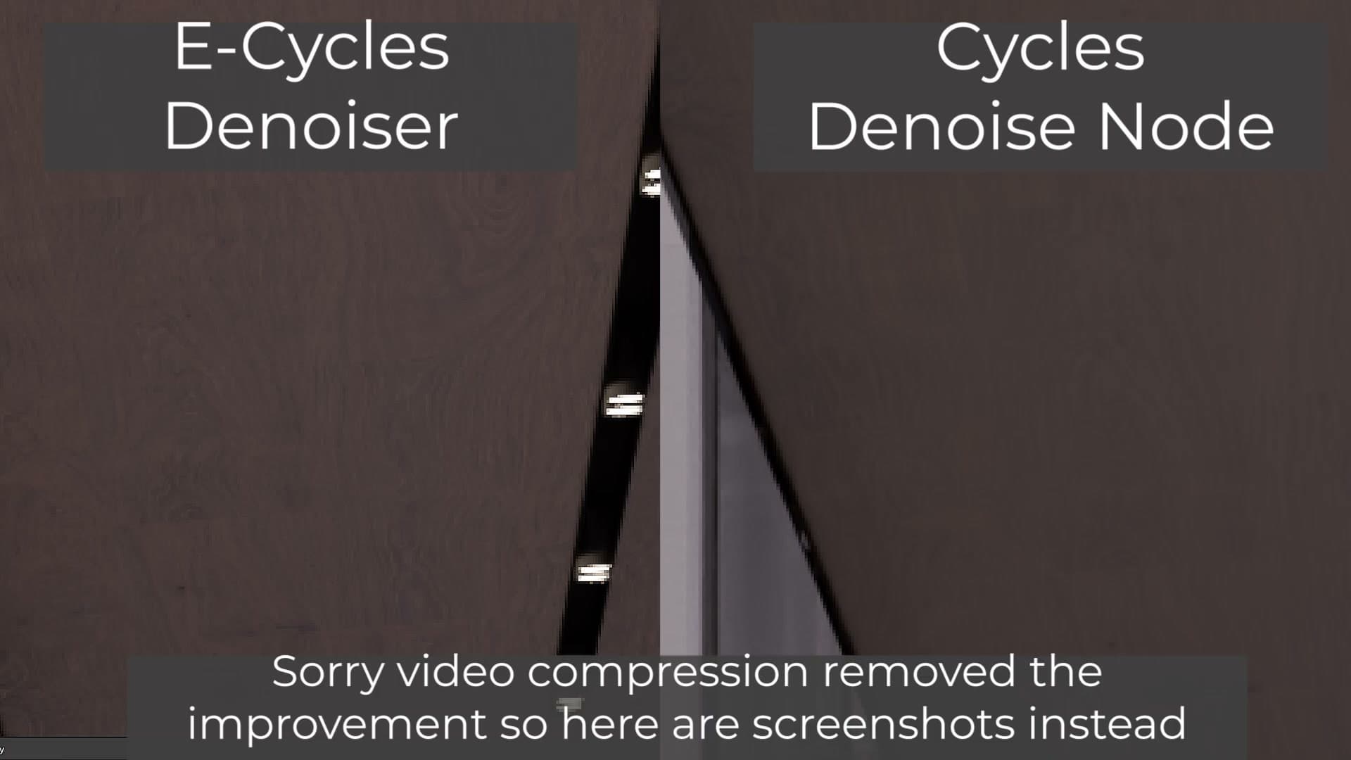 Wood grain detail with the AI denoiser plugged in: surface texture preserved that the default denoiser tends to smear.