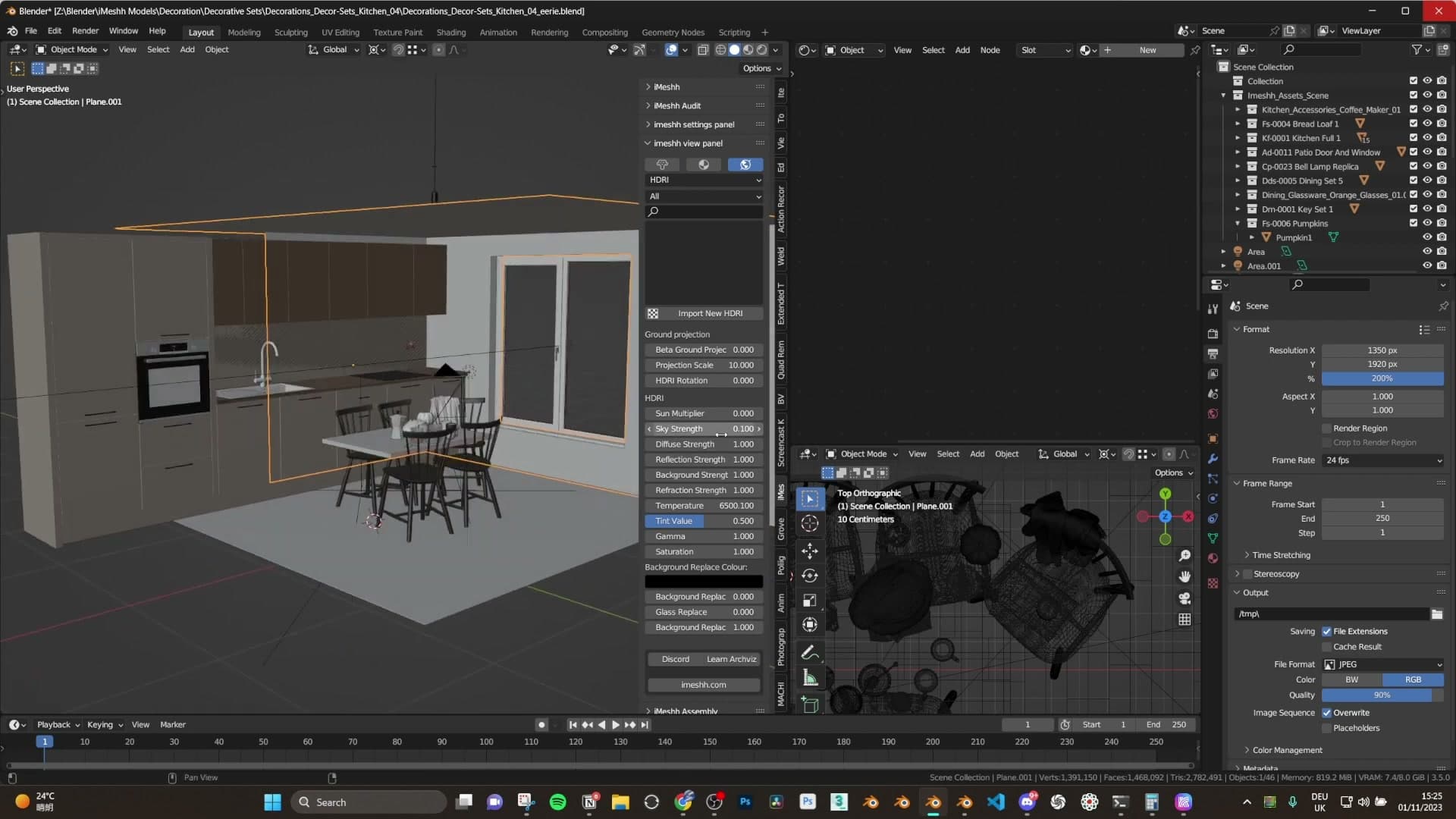 HDRI Haven's Artist Workshop set to 0.1: it barely lights anything, just provides a whisper of ambient bounce.