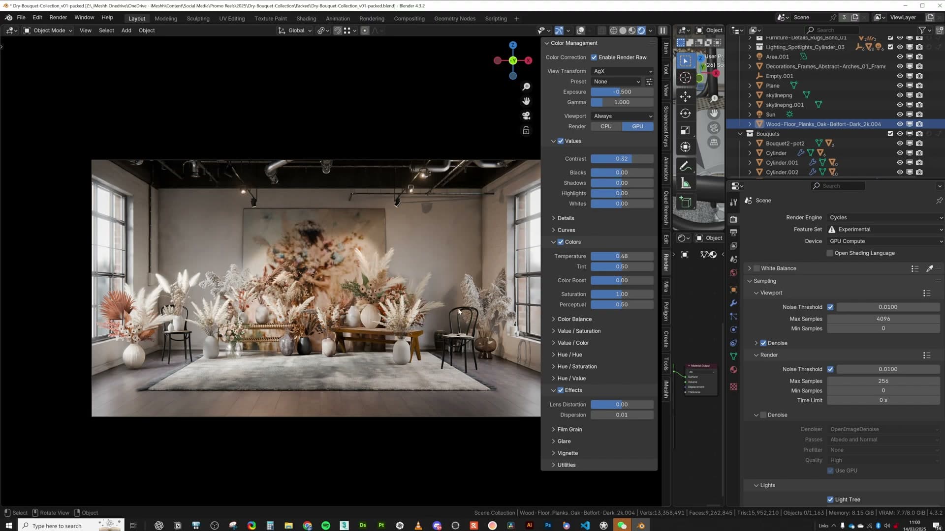 Final composite with Render Raw effects and Photoshop tweaks