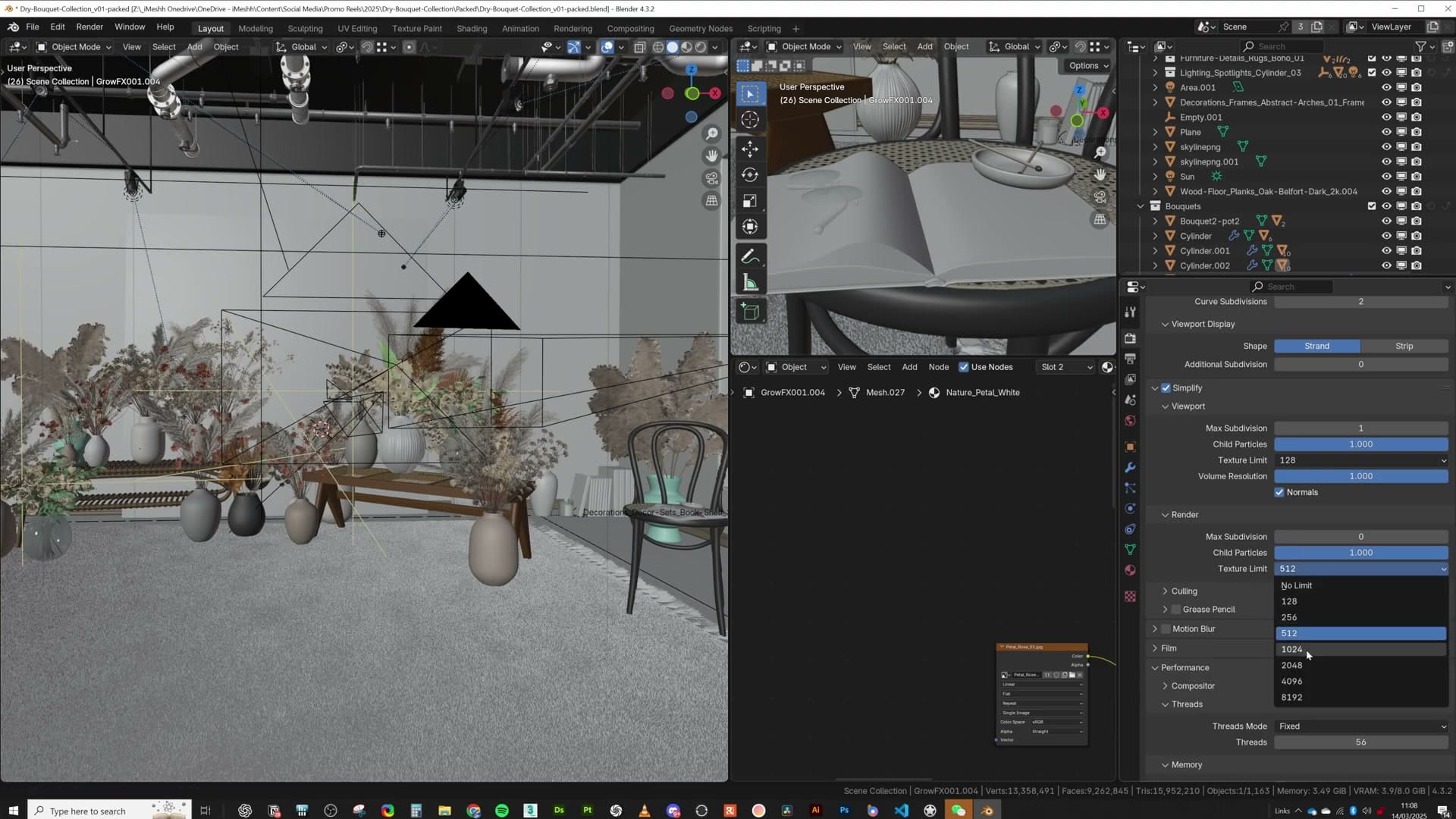 Test render at the 128px texture cap as the starting baseline