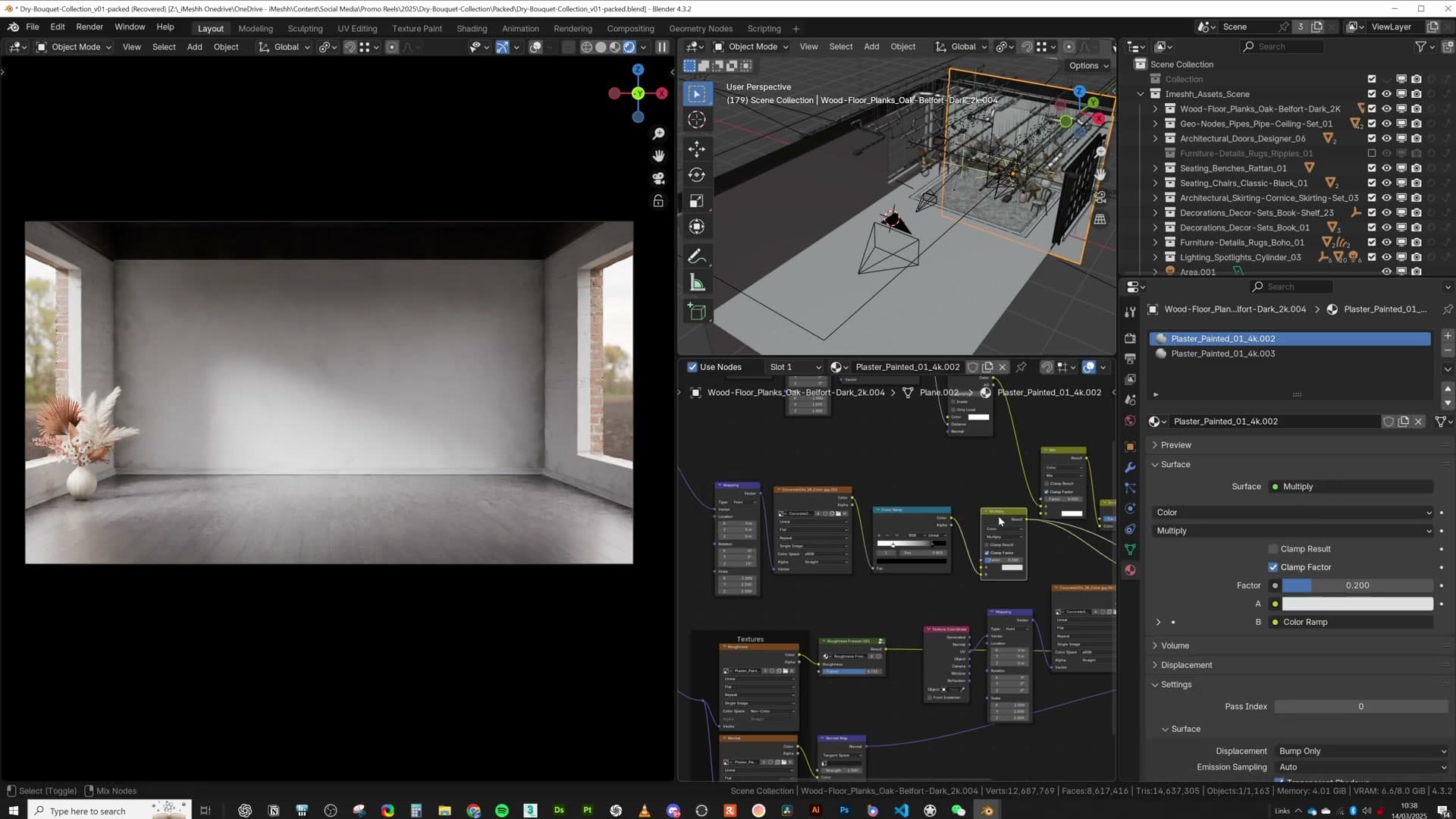 Plain plaster shader before the ambient occlusion trick