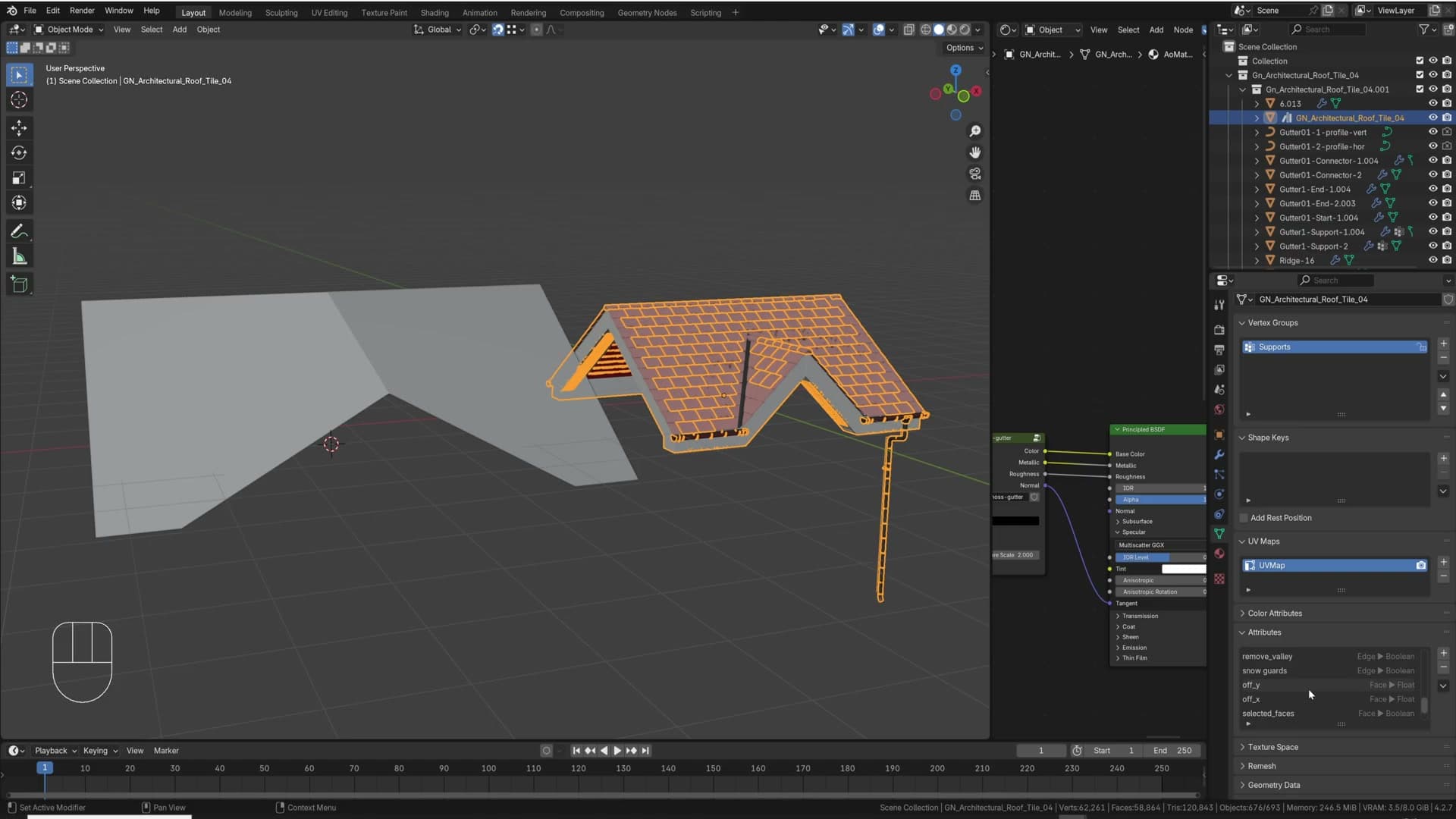 After Ctrl+J: the imported mesh is selected in edit mode, ready to be deleted so only your geometry drives the generator.