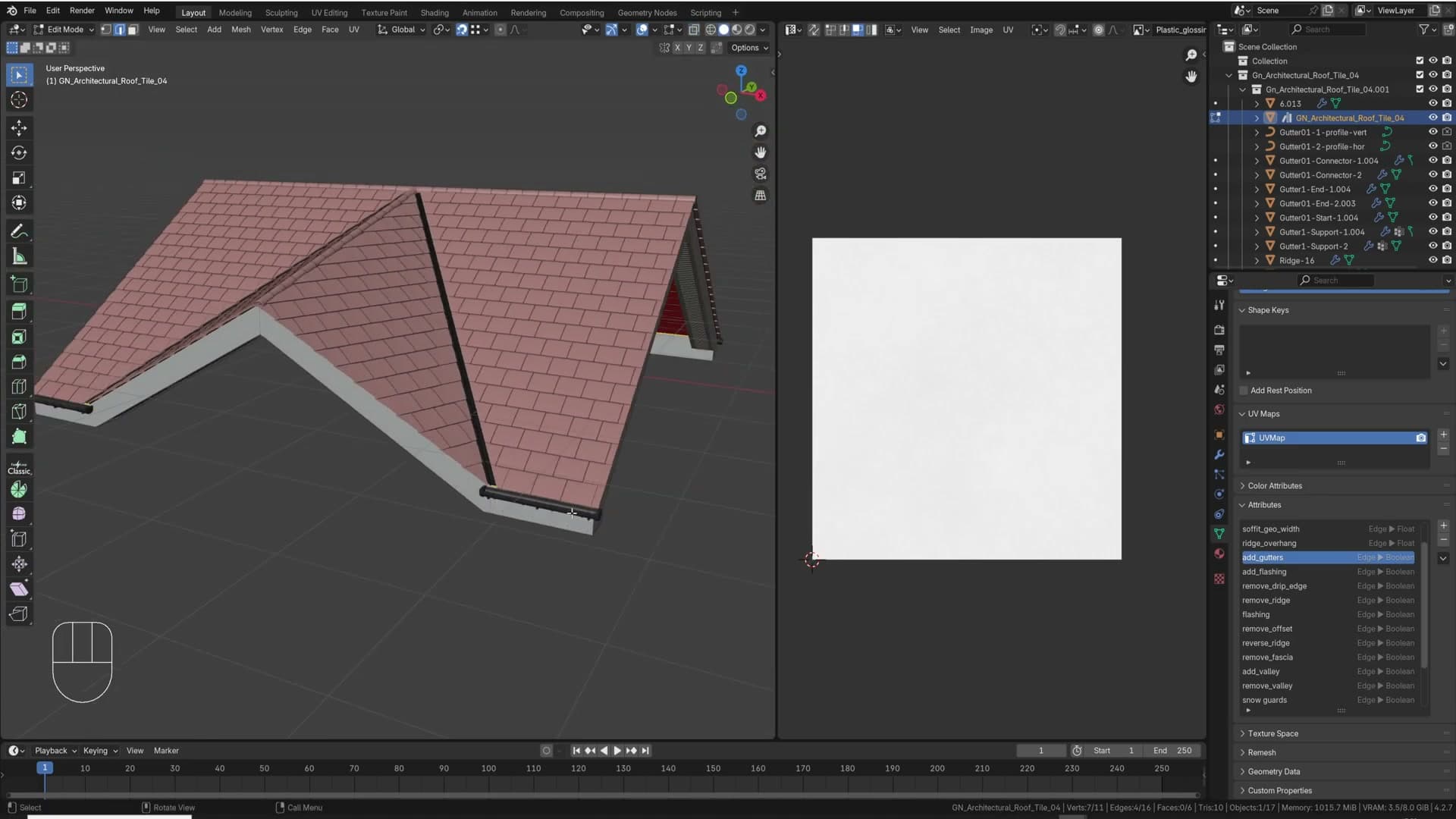Set Attribute with add_gutters enabled: gutters now follow the tagged edges.