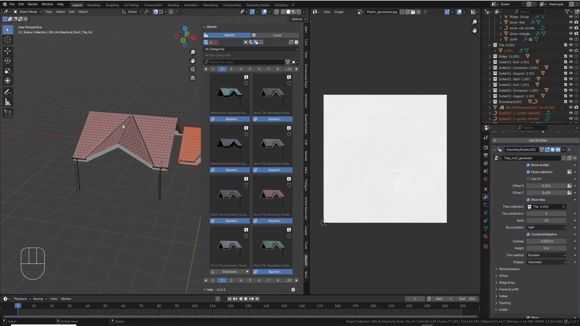 The Tile Collection field: pointing at any collection in the scene swaps the tile geometry instantly.