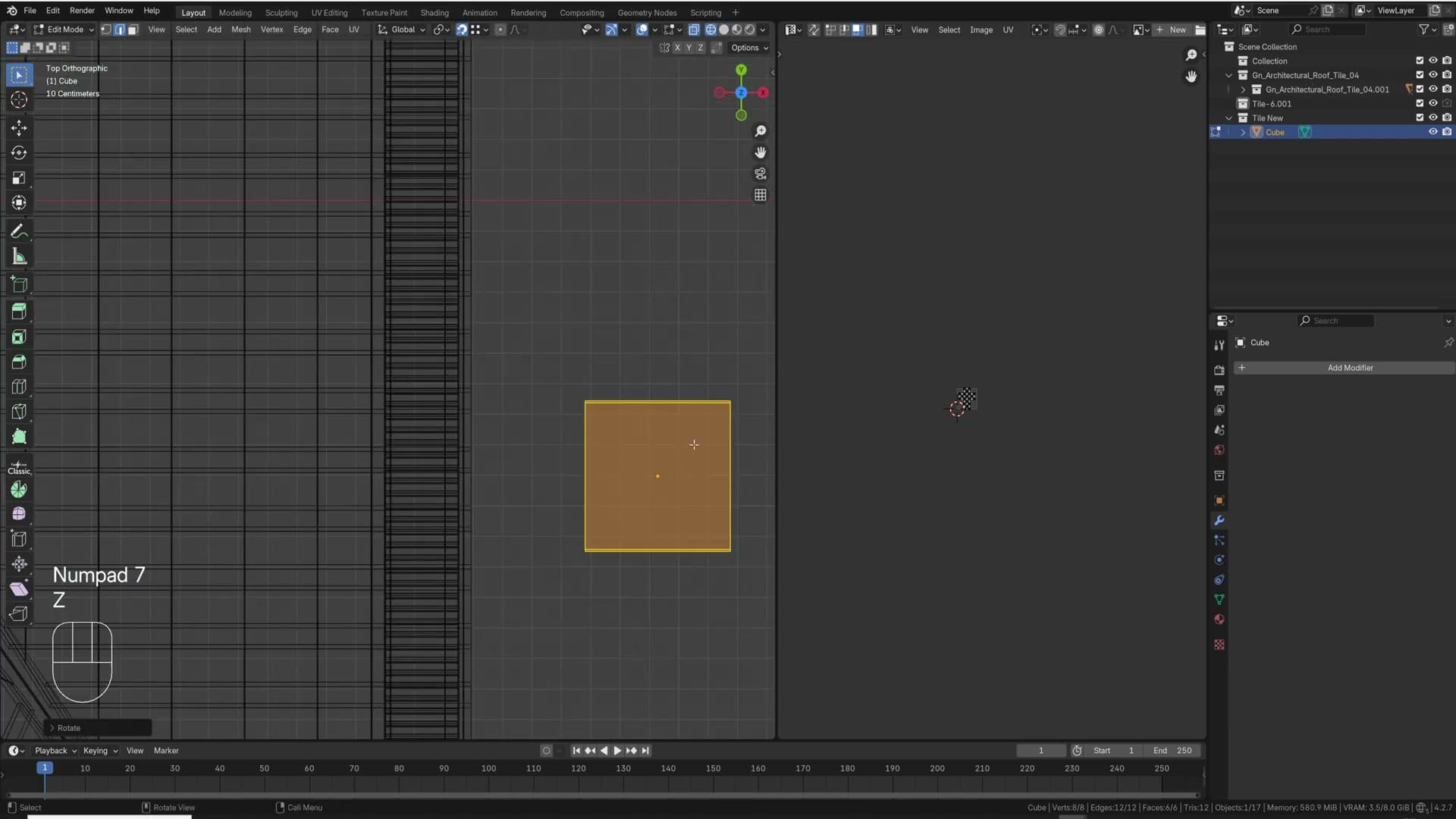 Tile collection pointed at the new mesh. Overlapping tiles before the origin is repositioned.