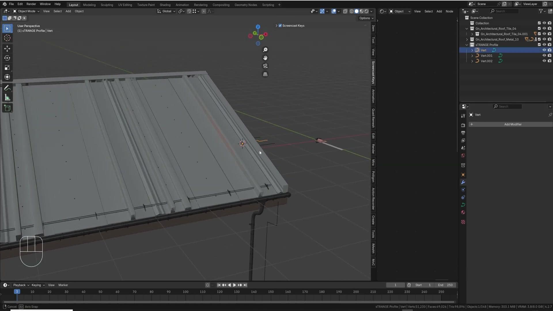 Three different curve profiles in one collection. The generator cycles through them across the roof panels.