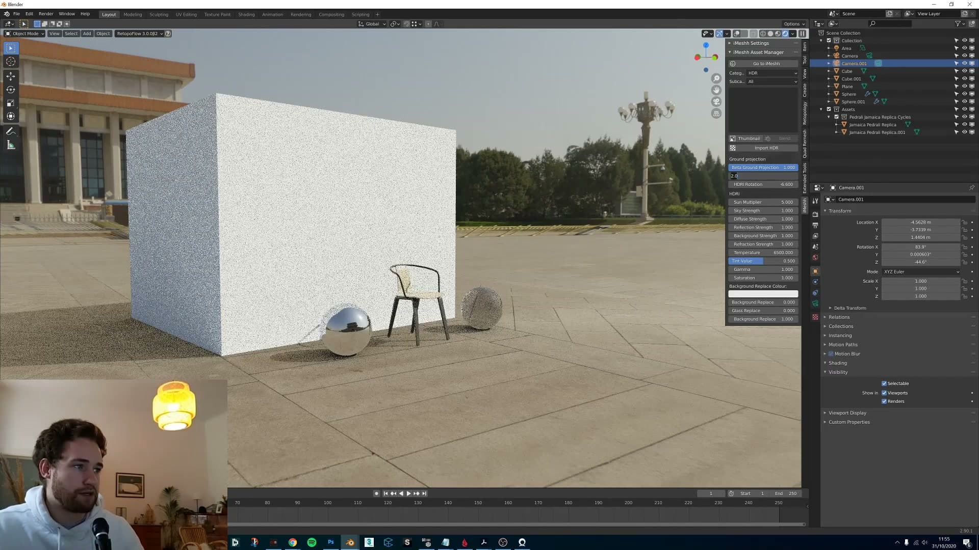 Default ground texture scale: blurry, but distortion is hidden at the edges of an open landscape.