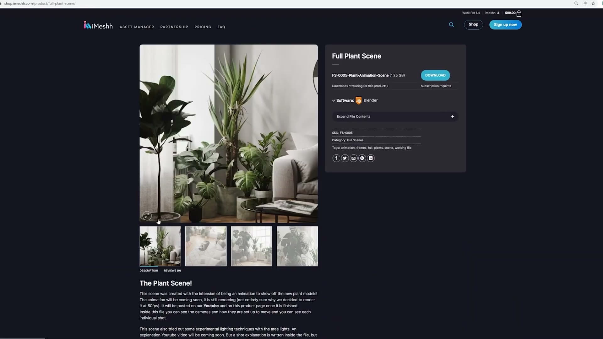 The finished handheld archviz camera move, available as part of the iMeshh scene library.