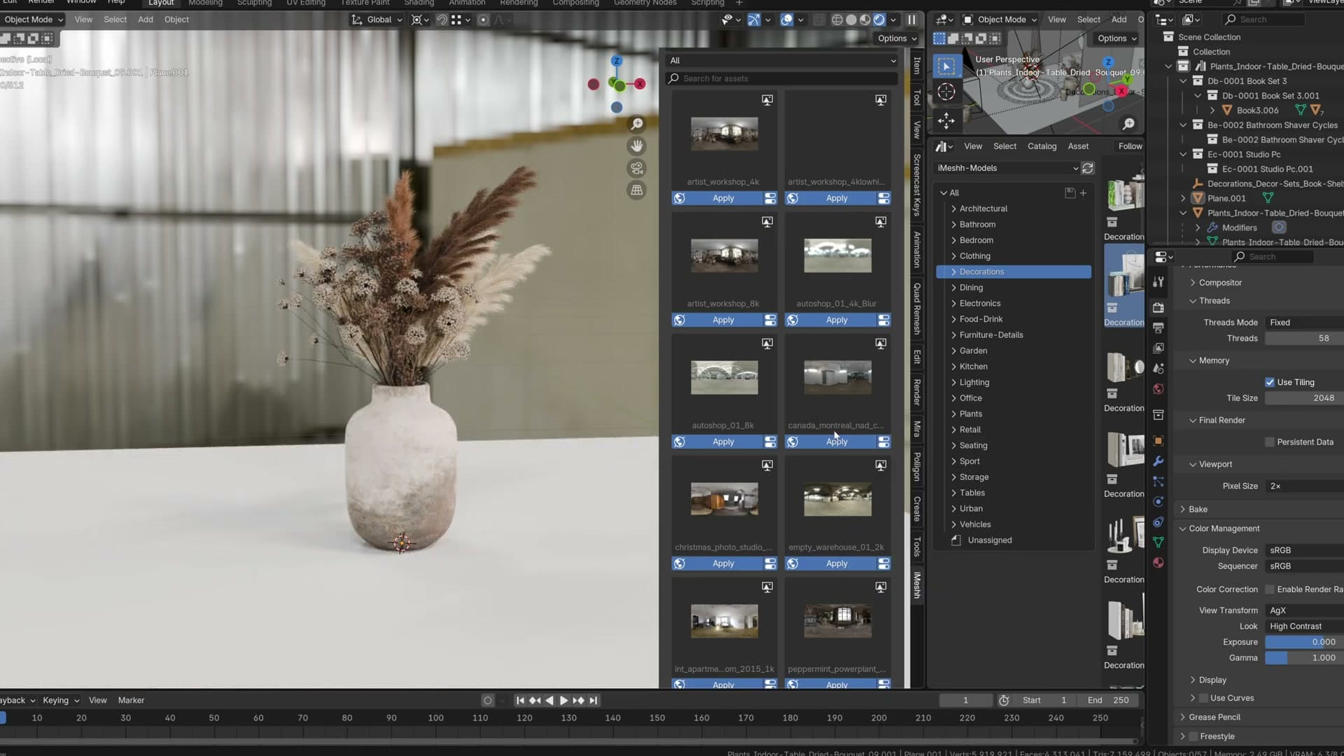HDRI tool panel exposing separate sliders for sky strength, diffuse strength and reflection strength.