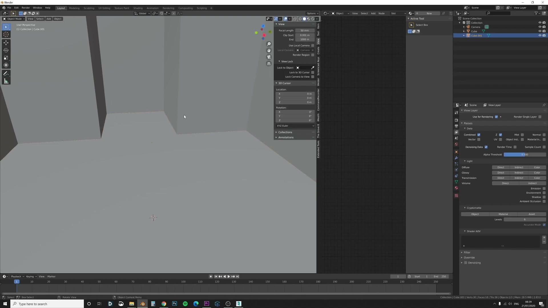 Bottom edge loop duplicated with Shift+D and separated into its own object with P → Selection.