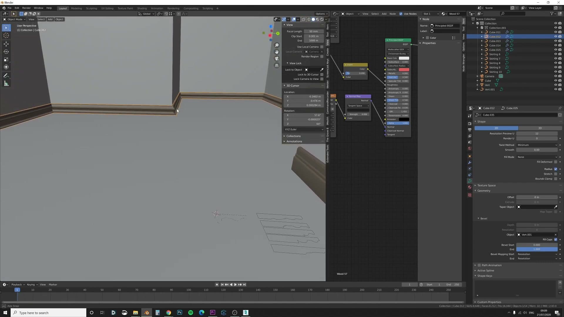 Room curve now wearing the brand new custom profile, using the same one-click swap as the iMeshh assets.