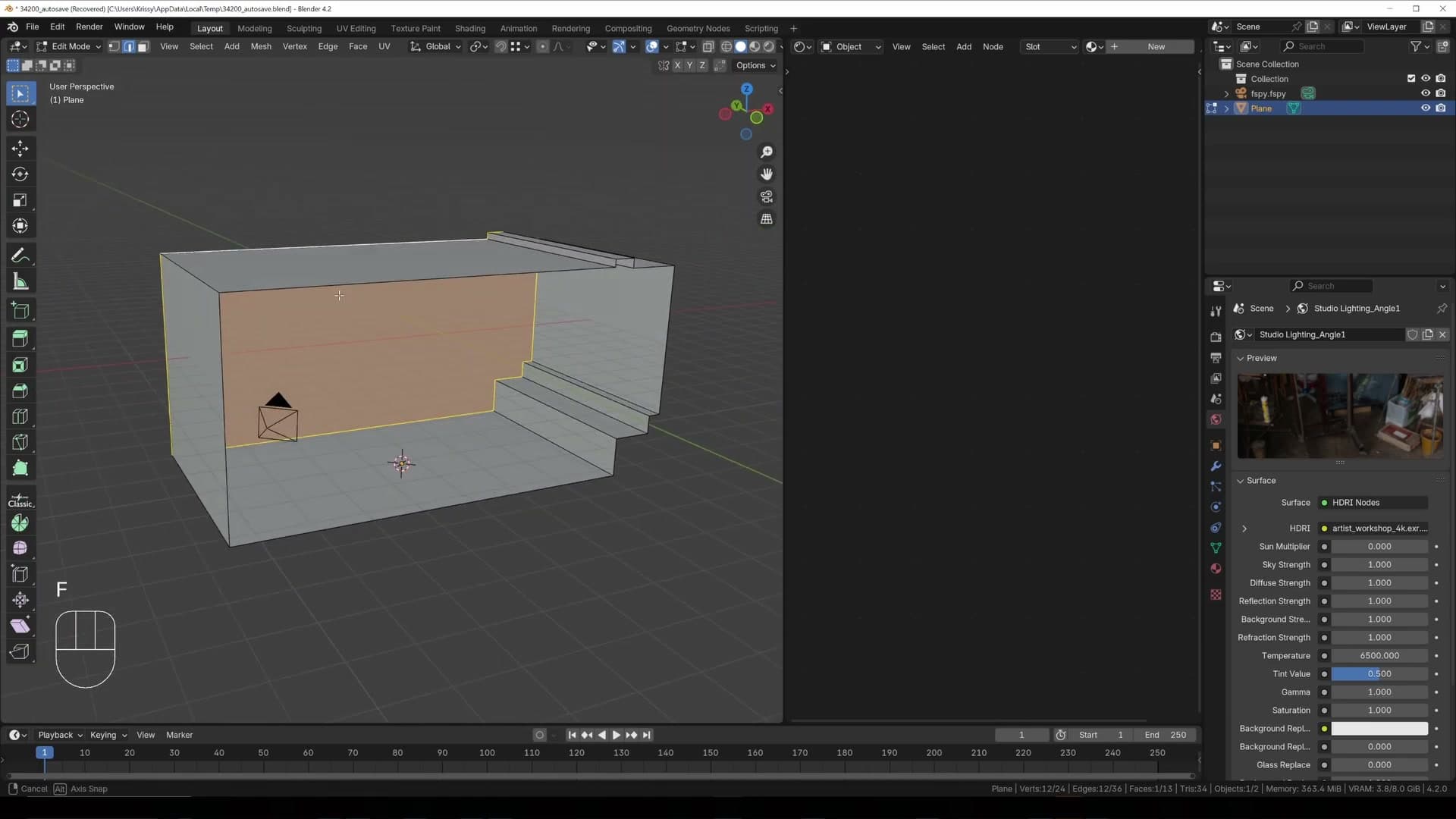 Alt-clicking an edge loop, then pressing F to fill the floor face.