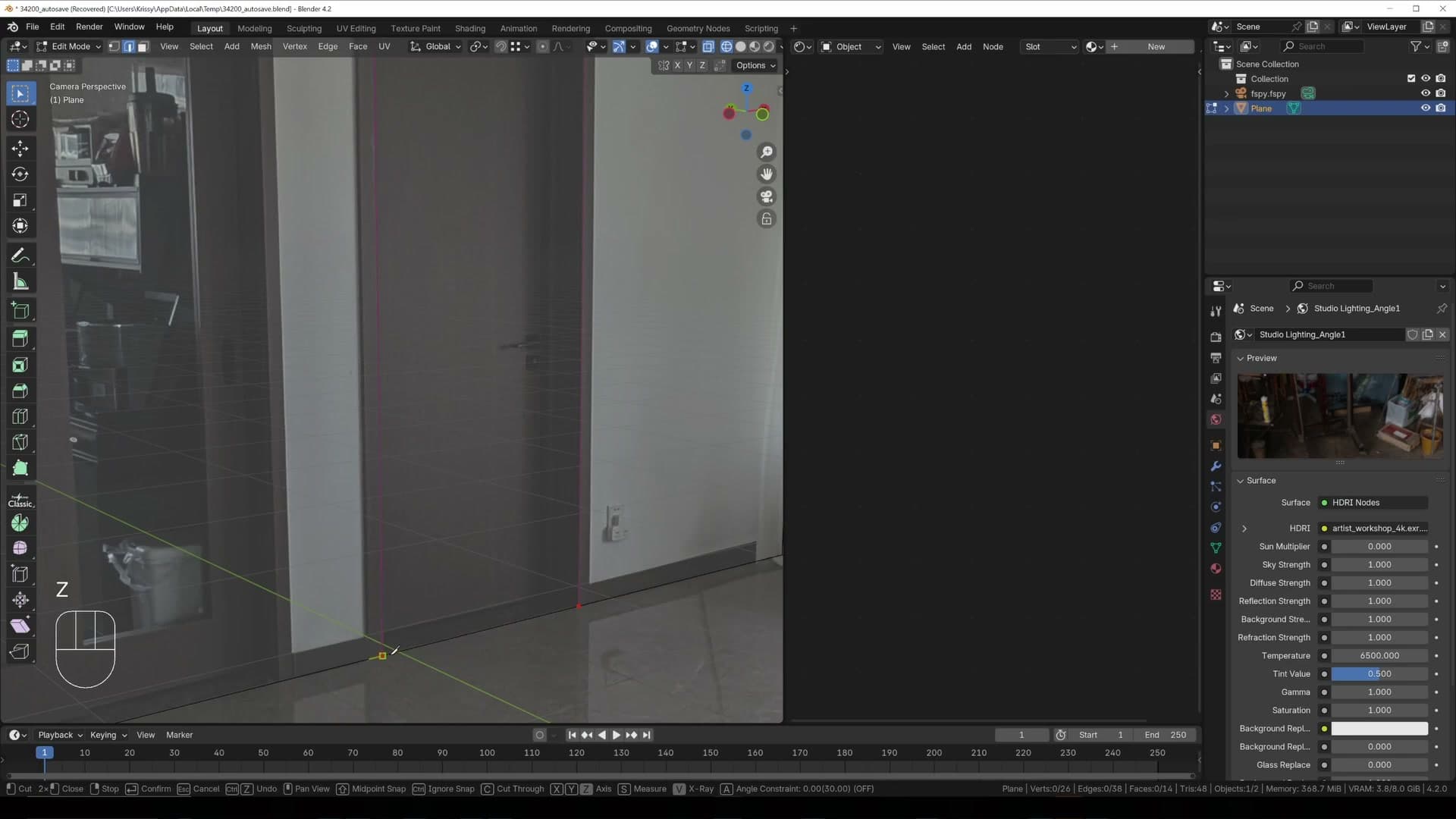 Knife cuts constrained with Z and X to lock onto axes for clean door outlines.