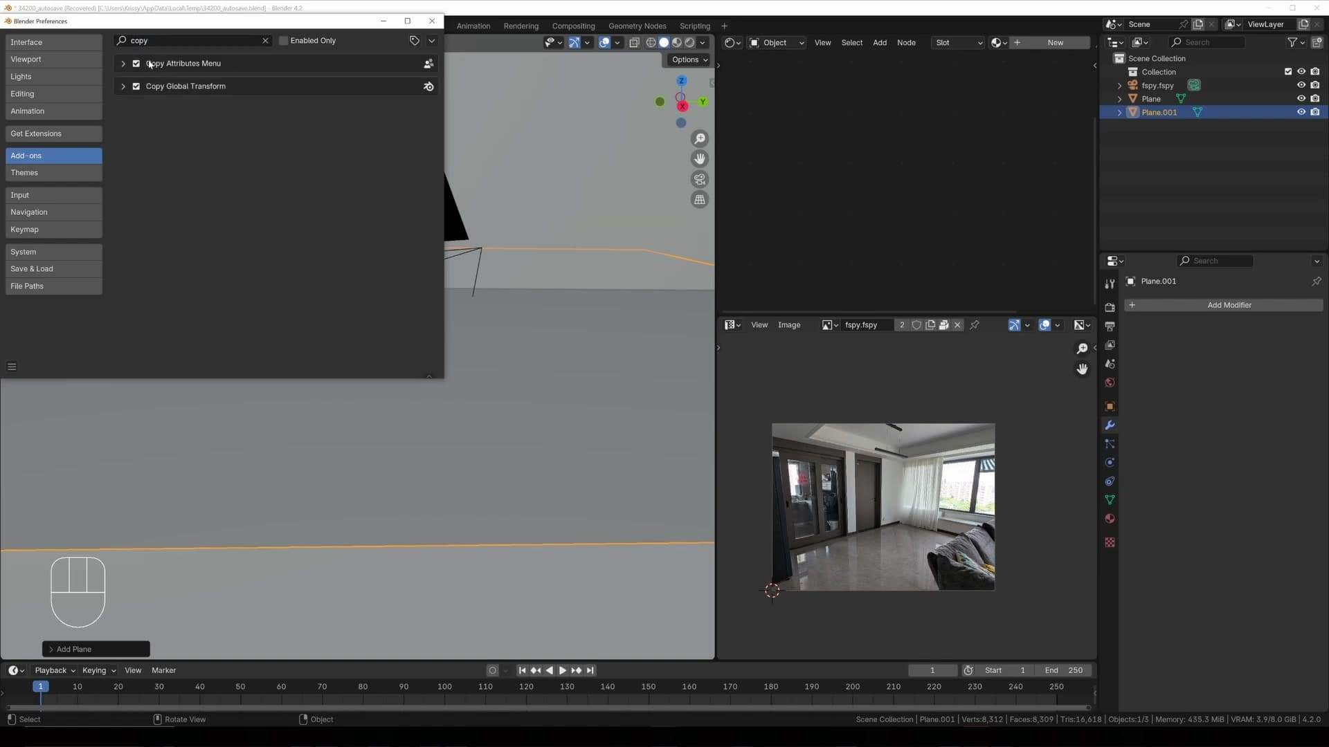 New plane scaled to exactly cover the camera's framing in local orientation.