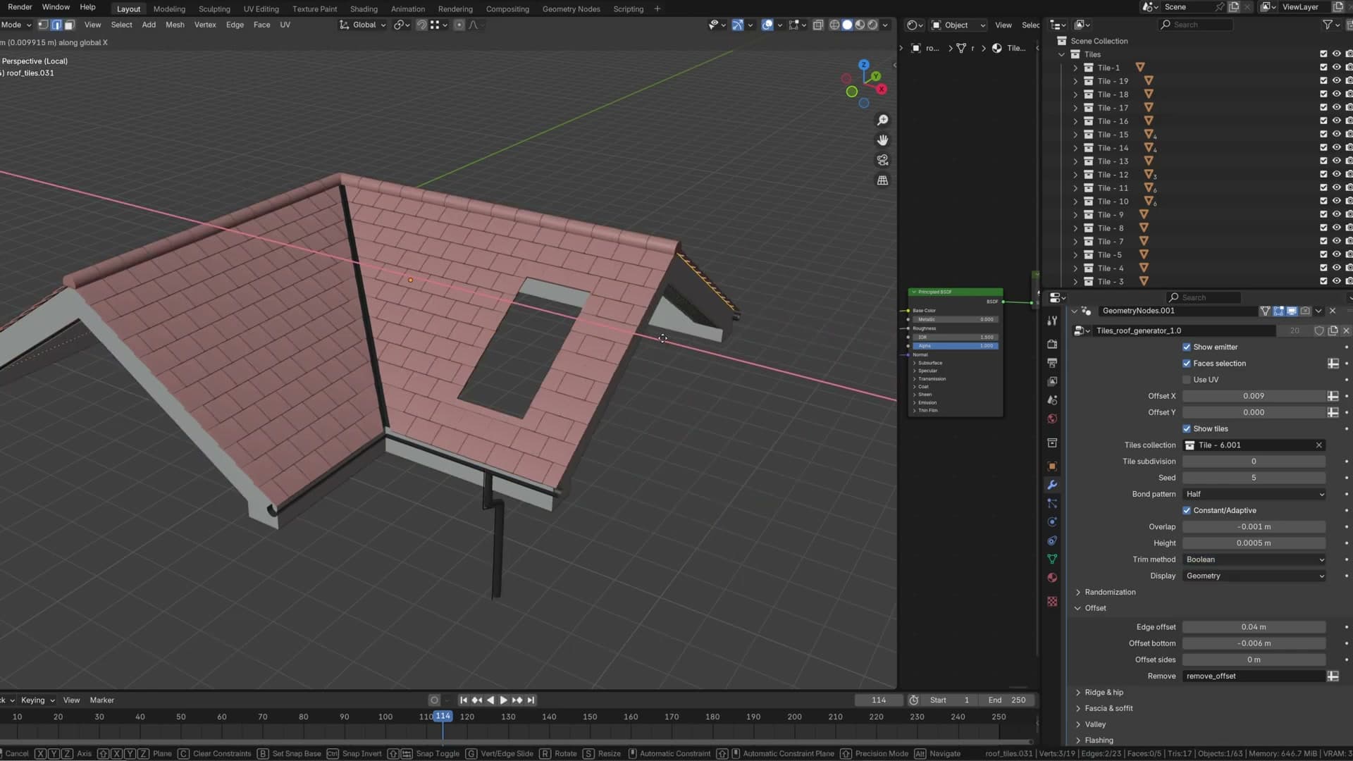 Final architecturally accurate roof shape with clean geometry, ready for materials.