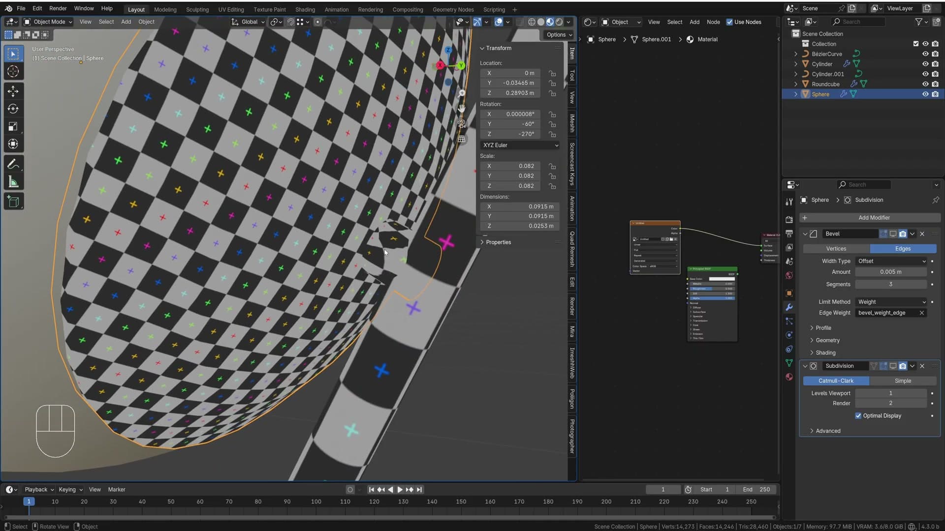 UV islands scaled in the UV editor so every square in the grid matches across the whole mesh.