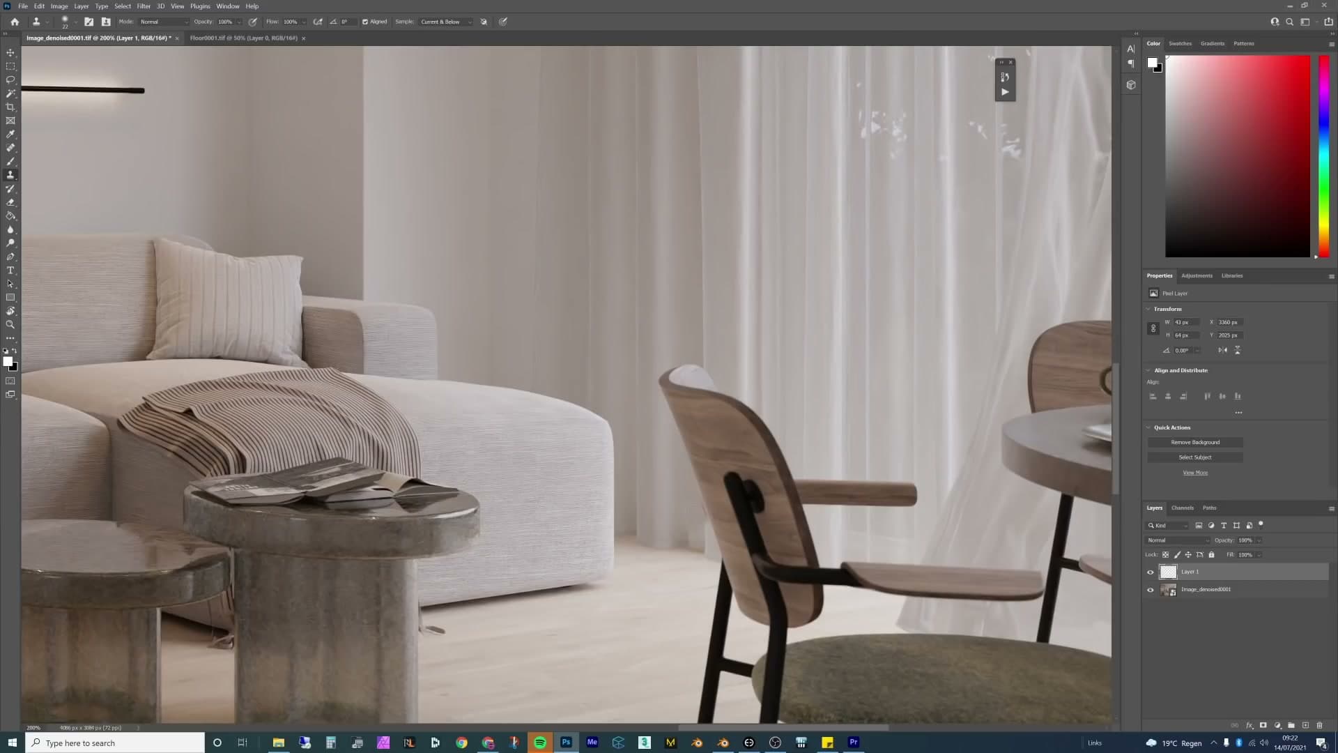 Glossy Direct pass previewed in the viewer, showing the highlight detail Blender's glass shader normally loses.