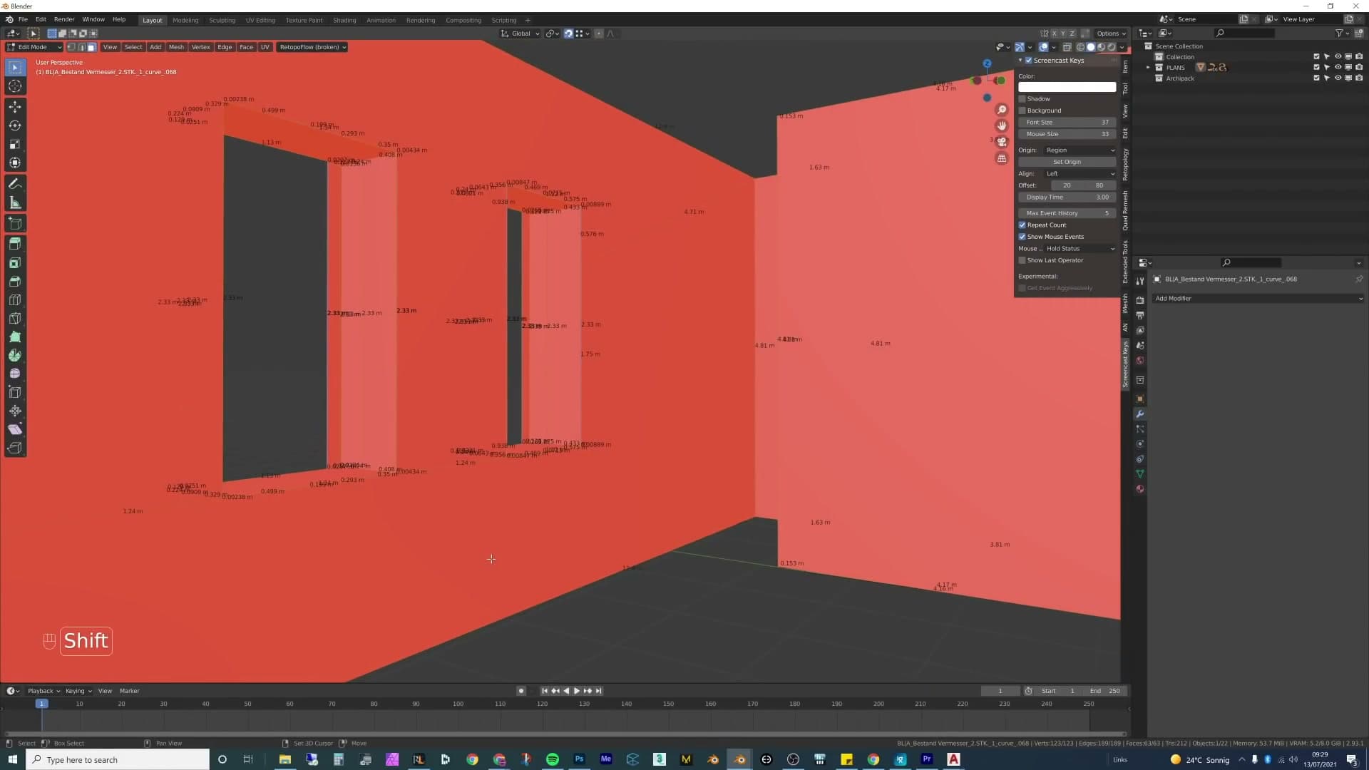 Boolean cutter object dropped against the wall to punch out the window opening.