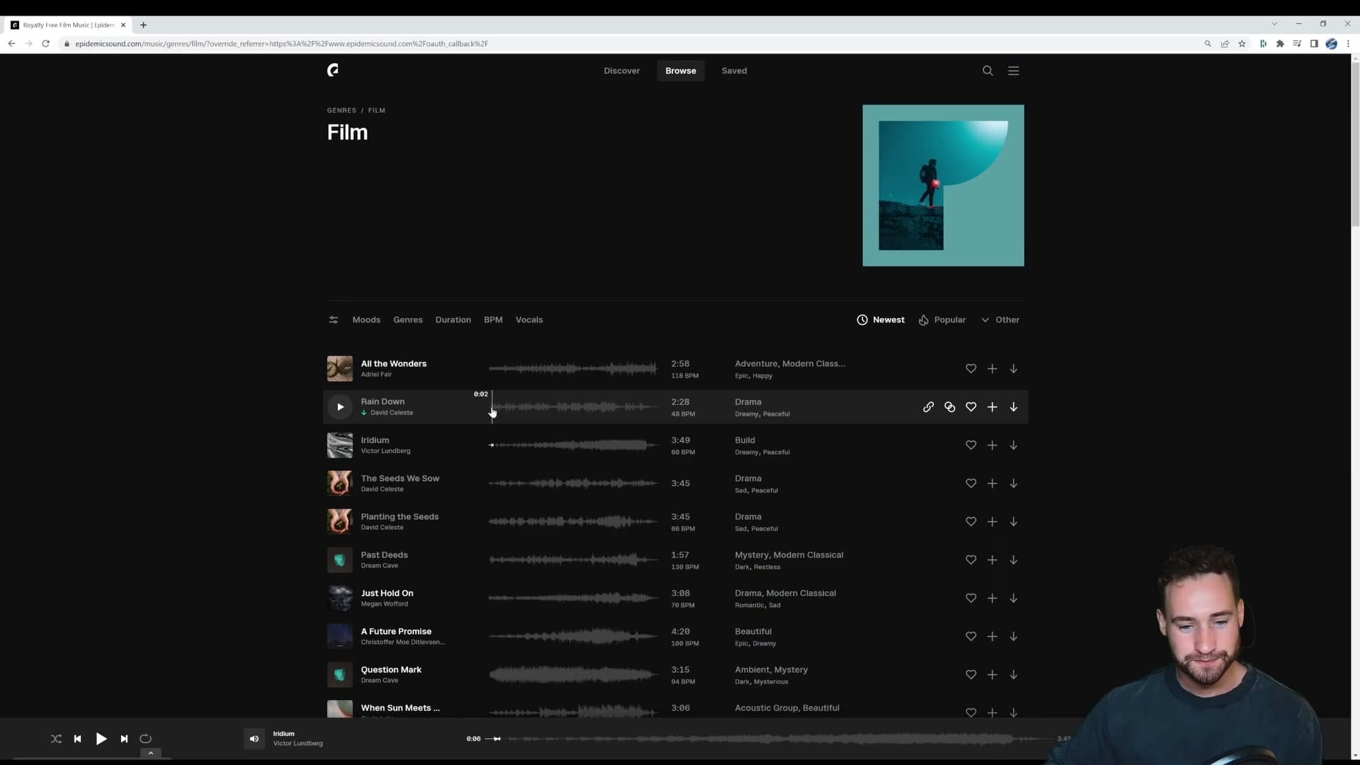 Epidemic Sound: the paid-monthly library used as the source for the animation's track.