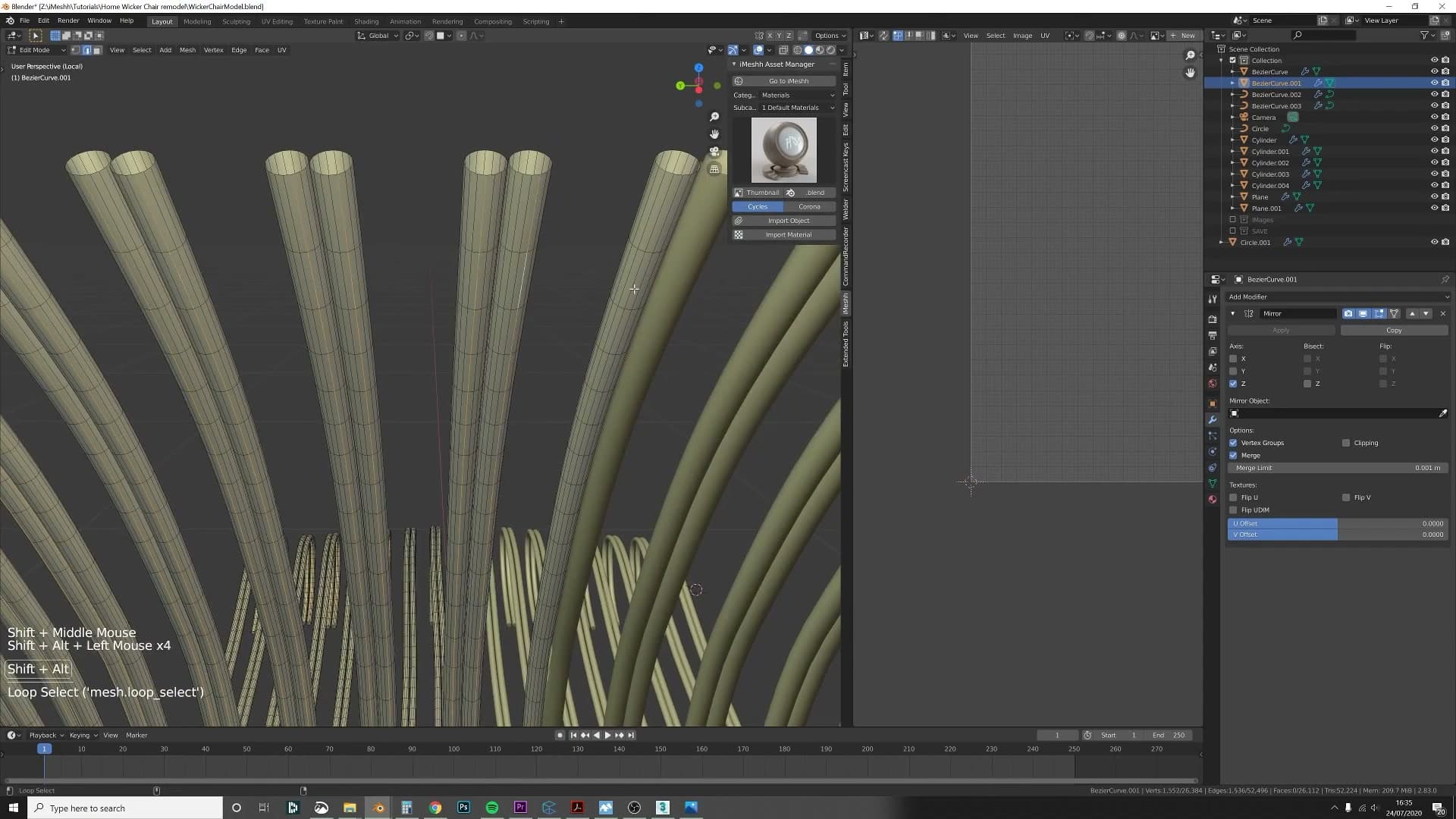 Selected UV islands rotated 90 degrees so wood grain runs along the length of each part rather than across it.