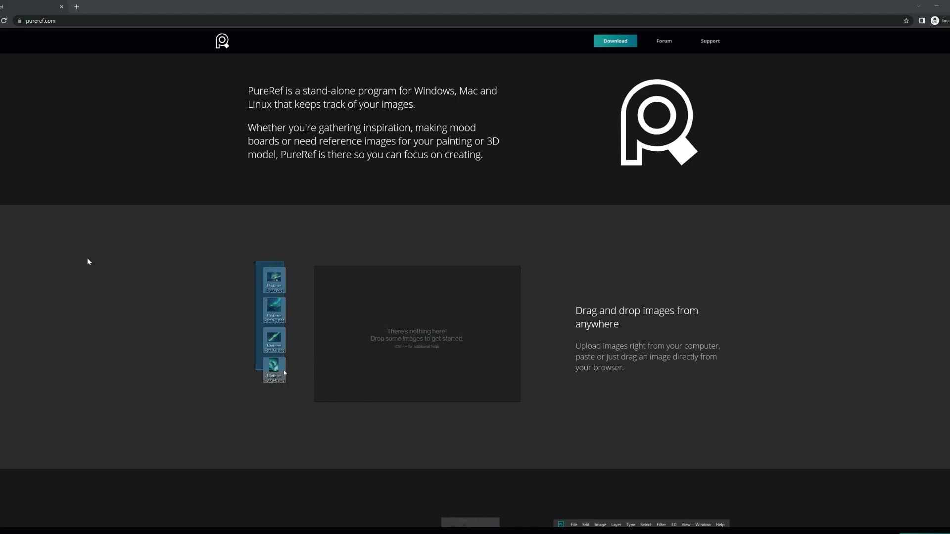 A PureRef board with references for sofa, lighting, colour palette and flooring