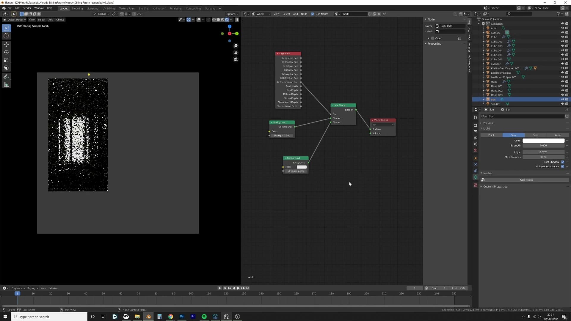 Ray Visibility Camera off, Glossy on. The plane only exists in reflections, never in the rendered image directly.