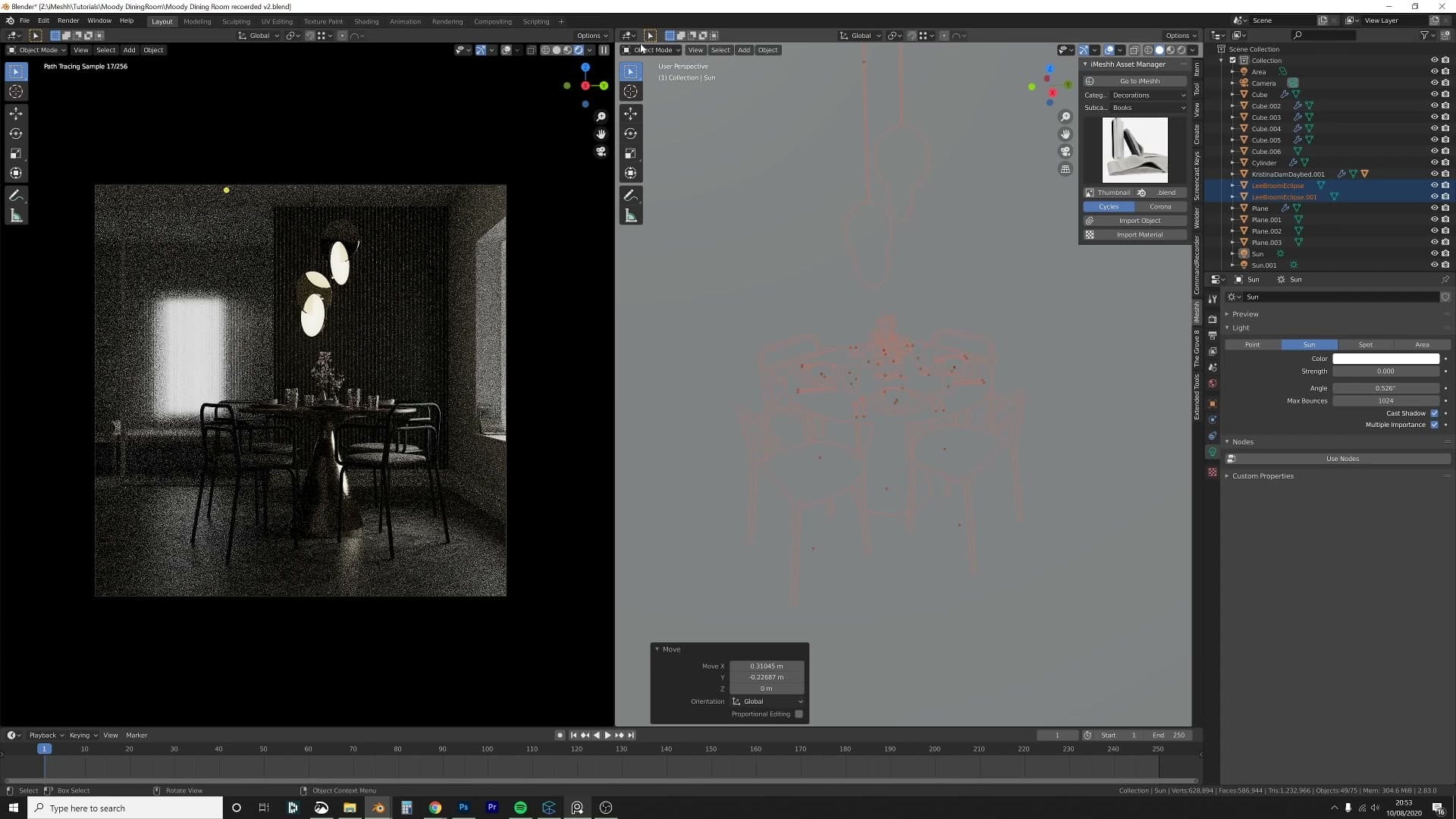 World shader: background of 0, plus a strength-2 emission gated by Is Transmission Ray. Only window glass sees it.