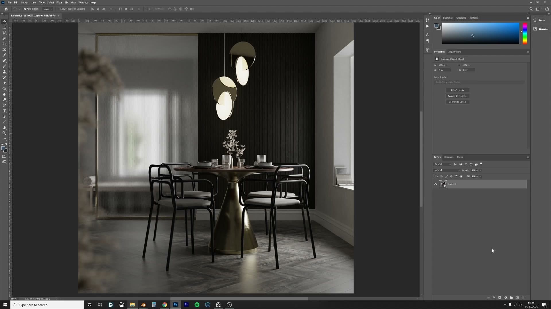 Compositor with Image, Denoising Normal and Denoising Albedo plugged into the Denoise node's matching sockets.