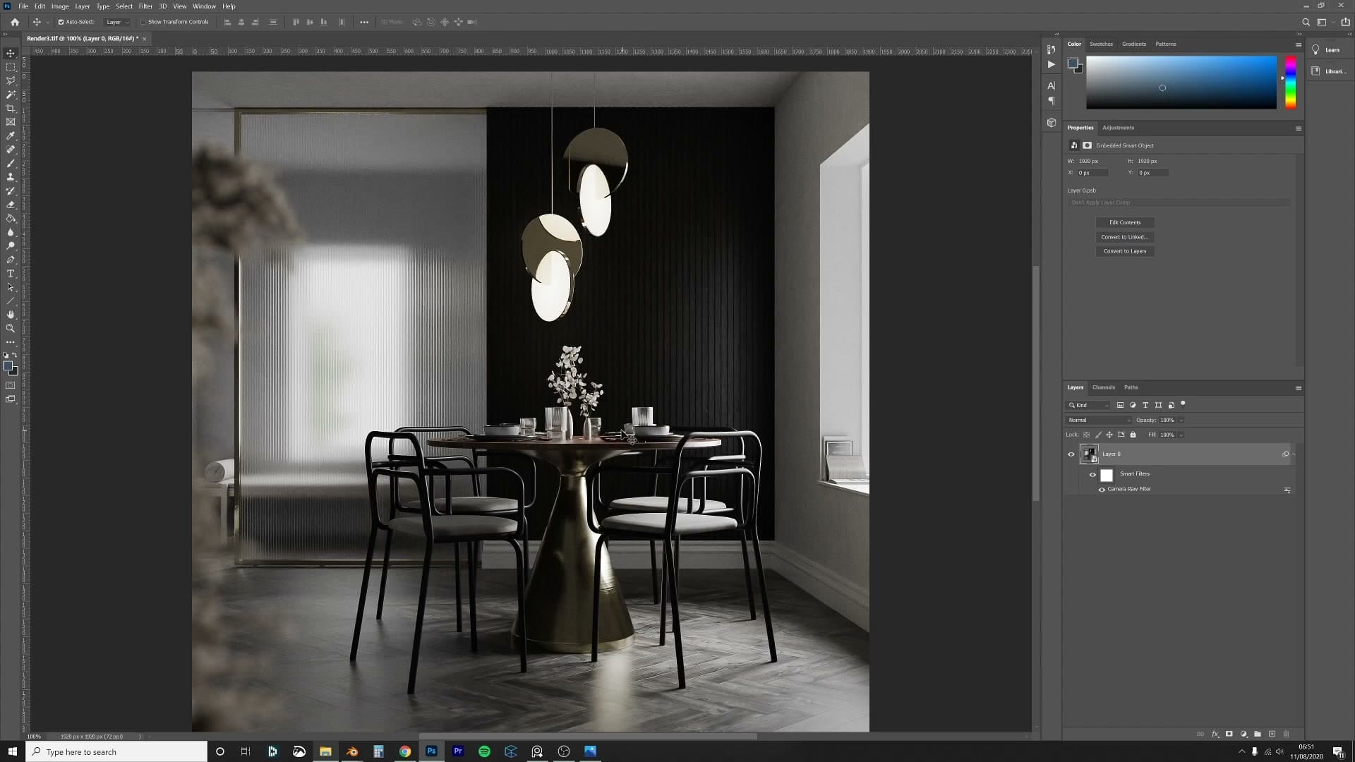 Camera Raw profile applied at reduced amount. Adds colour character without skewing the whites yellow.