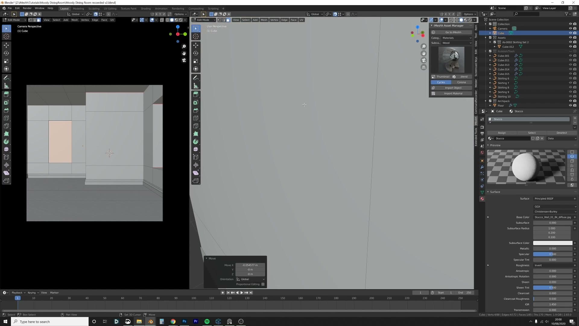 Wall solidified so windows can now sit recessed inside the opening instead of flush with paper-thin geometry.