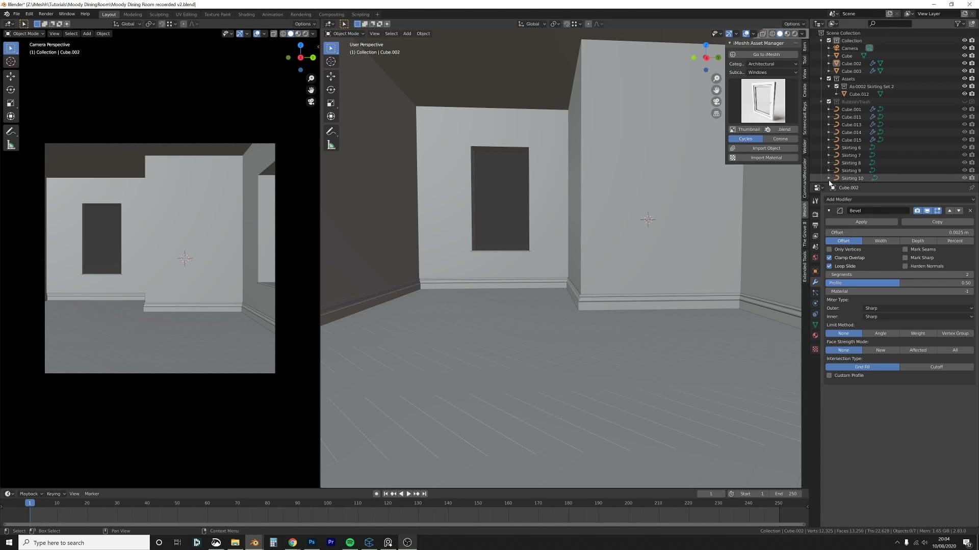 iMeshh asset browser. Archviz studios import like photographers: the art is composition and light, not remodelling a chair every job.
