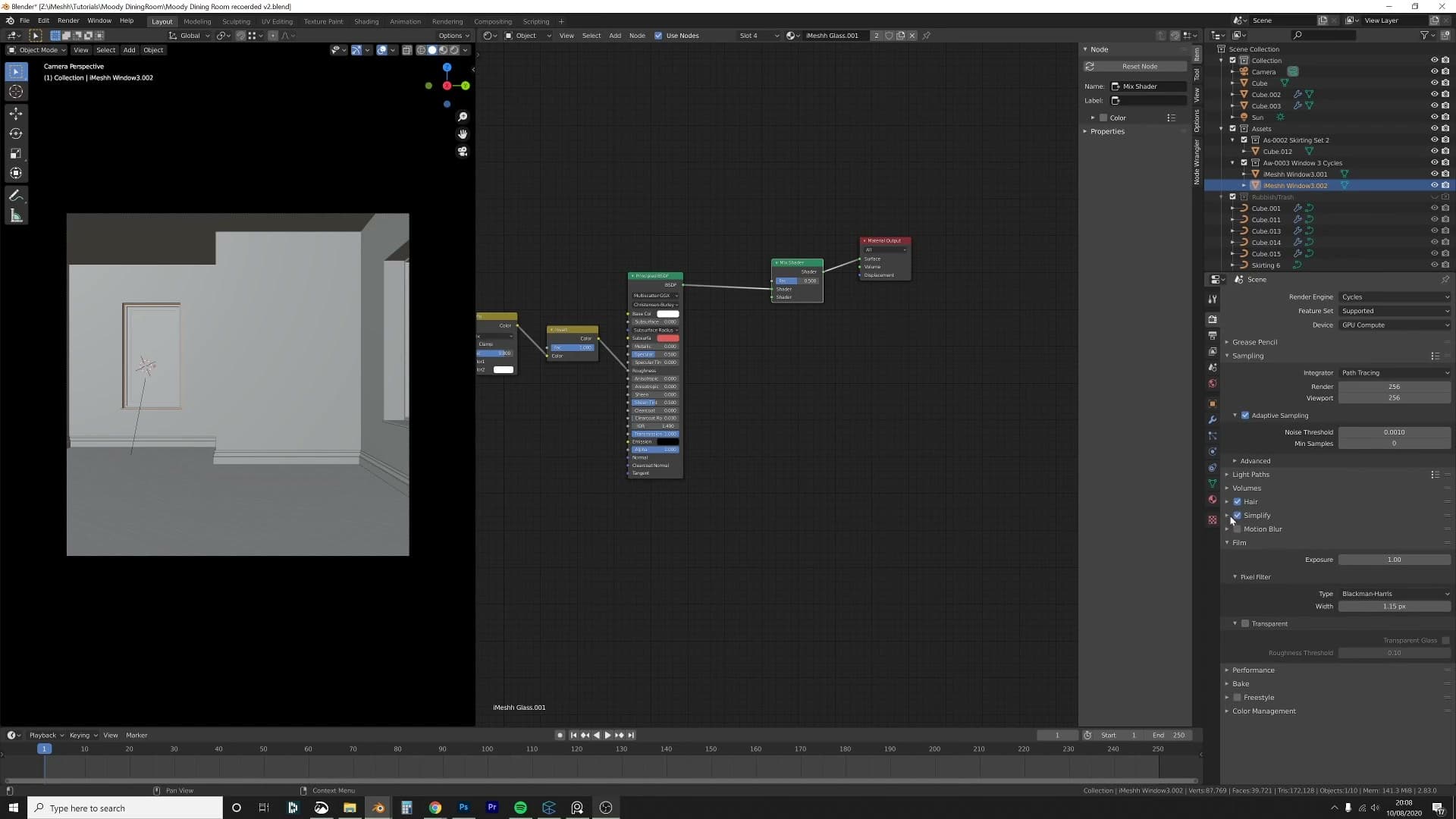 Same shot with the default glass back in. Sun is gone. This is the bug we're about to fix.